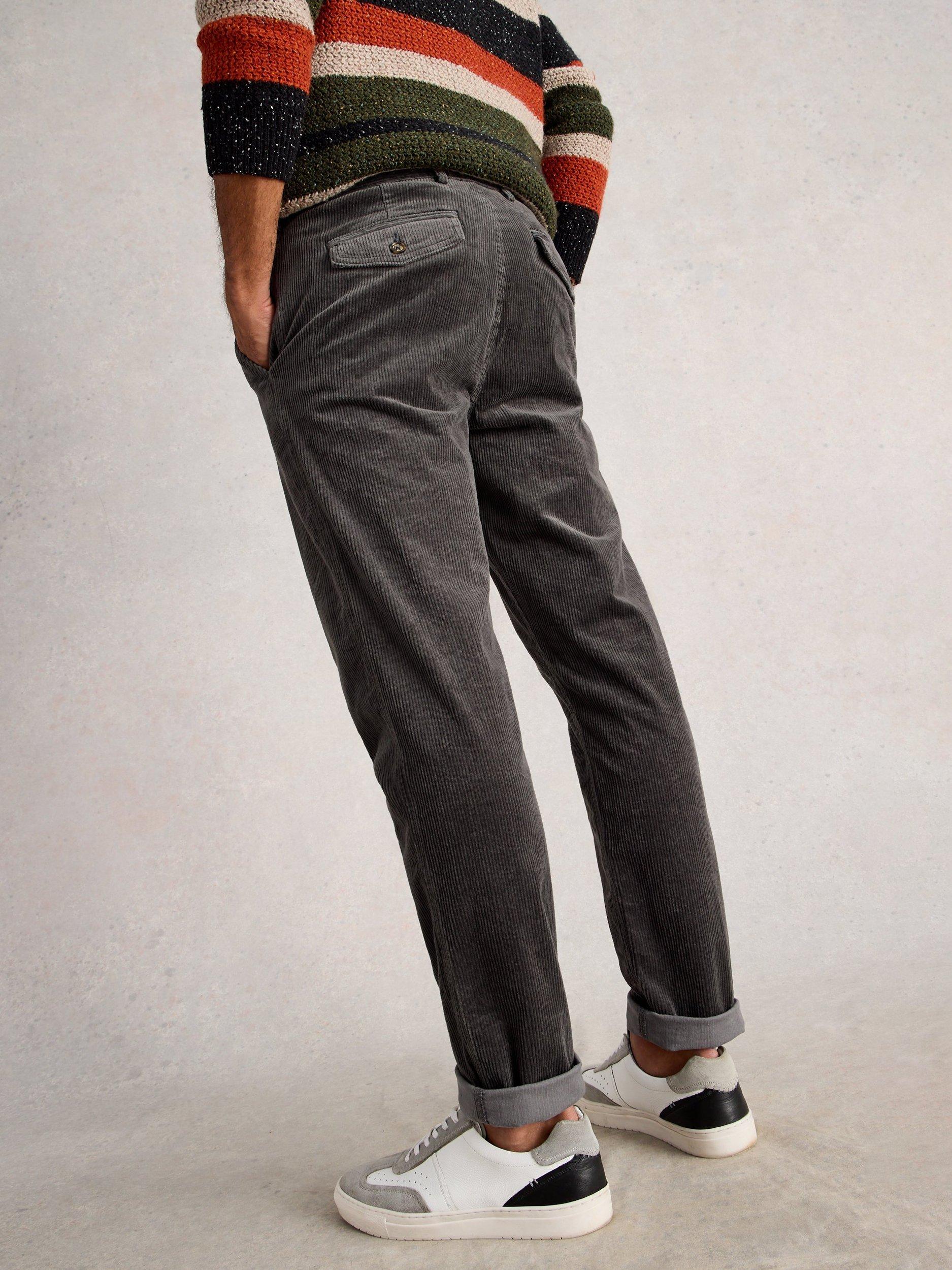 Product image 2 of 6, which shows White Stuff Kimber Straight Corduroy Trousers, Dark Grey, 34R