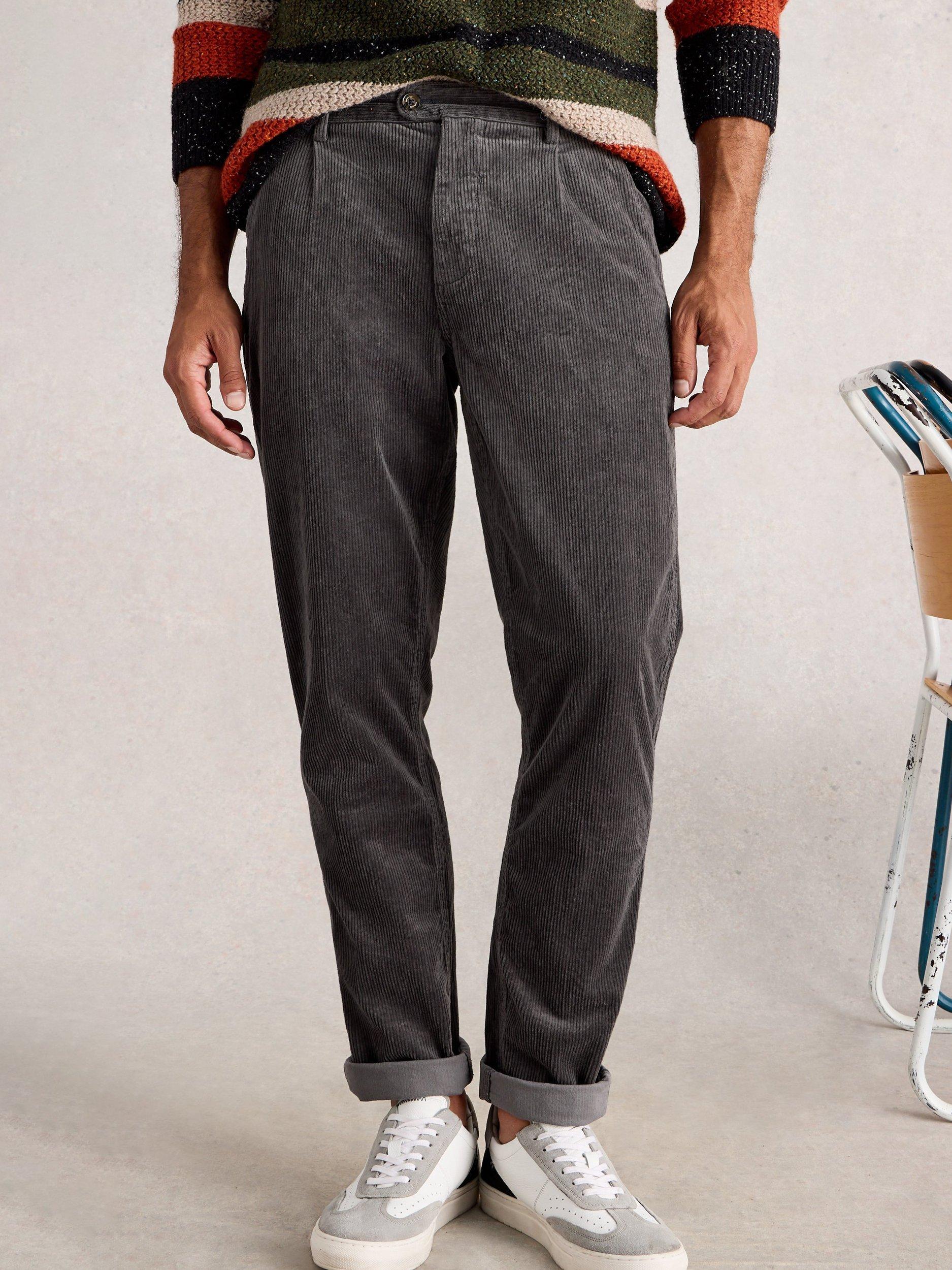 Product image 3 of 6, which shows White Stuff Kimber Straight Corduroy Trousers, Dark Grey, 34R