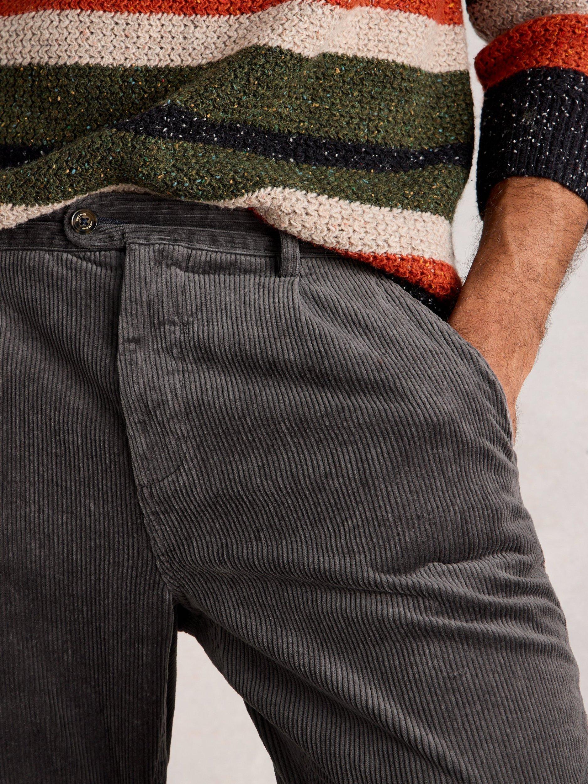 Product image 4 of 6, which shows White Stuff Kimber Straight Corduroy Trousers, Dark Grey, 34R