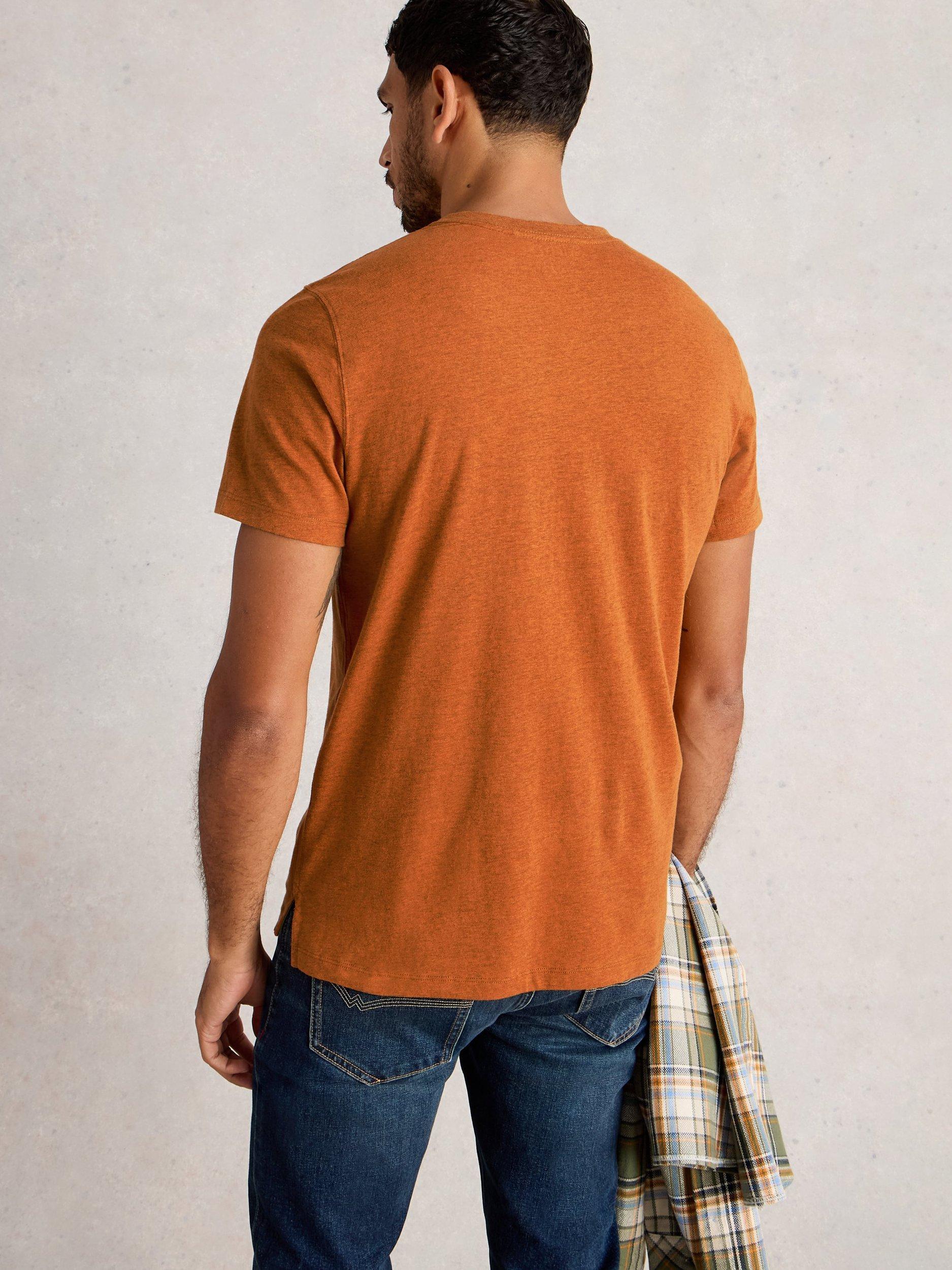 Product image 2 of 6, which shows White Stuff Abersoch Graphic Print Cotton Blend T-Shirt, Orange/Multi, S