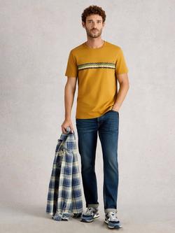 White Stuff Abersoch Chain Crew Neck Cotton T-Shirt, Yellow