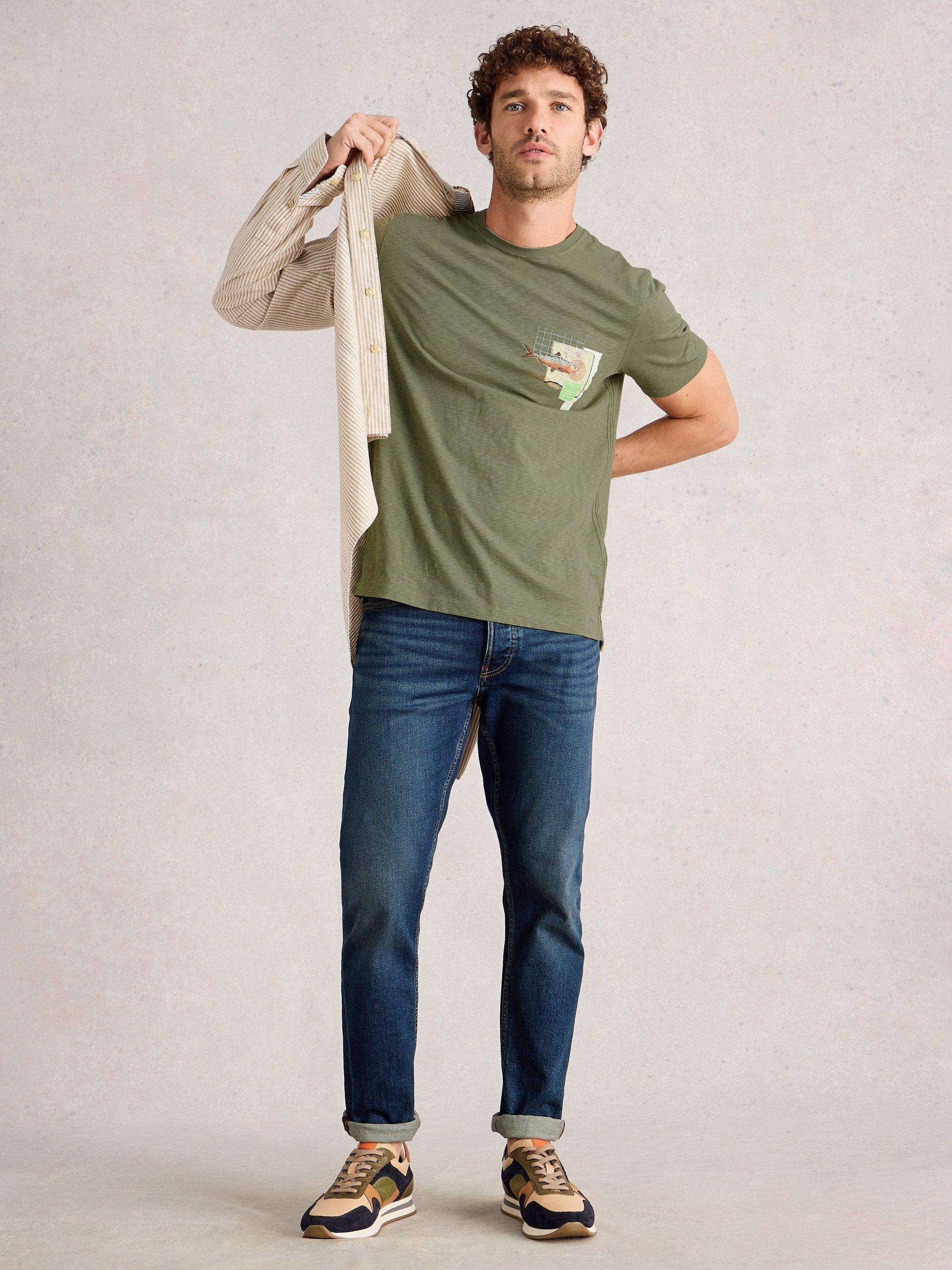 Product image 4 of 6, which shows White Stuff Abersoch Fish Graphic Print Cotton T-Shirt, Green, XXS