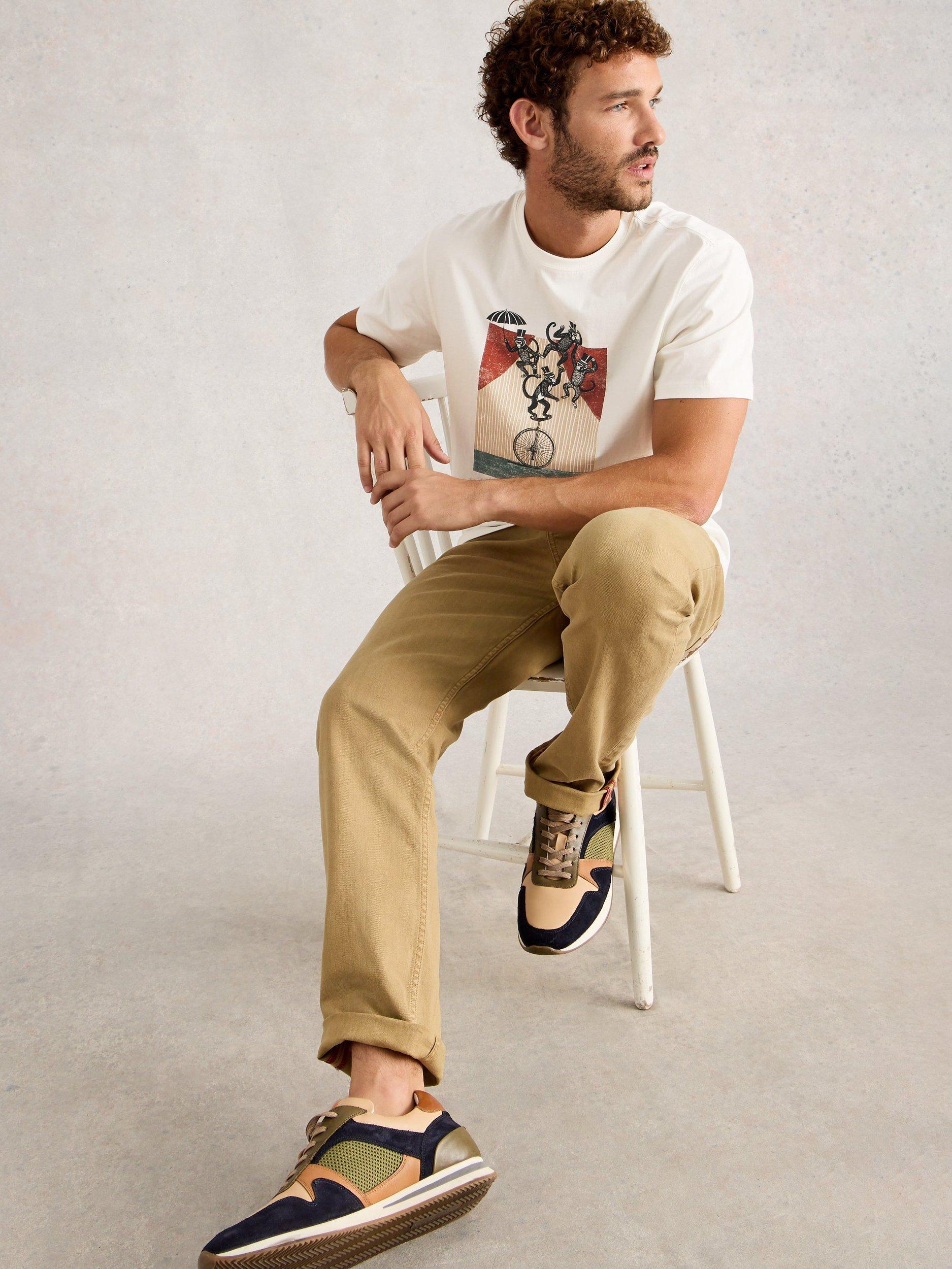 Product image 3 of 6, which shows White Stuff Abersoch Cotton Regular Fit Monkey Graphic T-Shirt, White, M