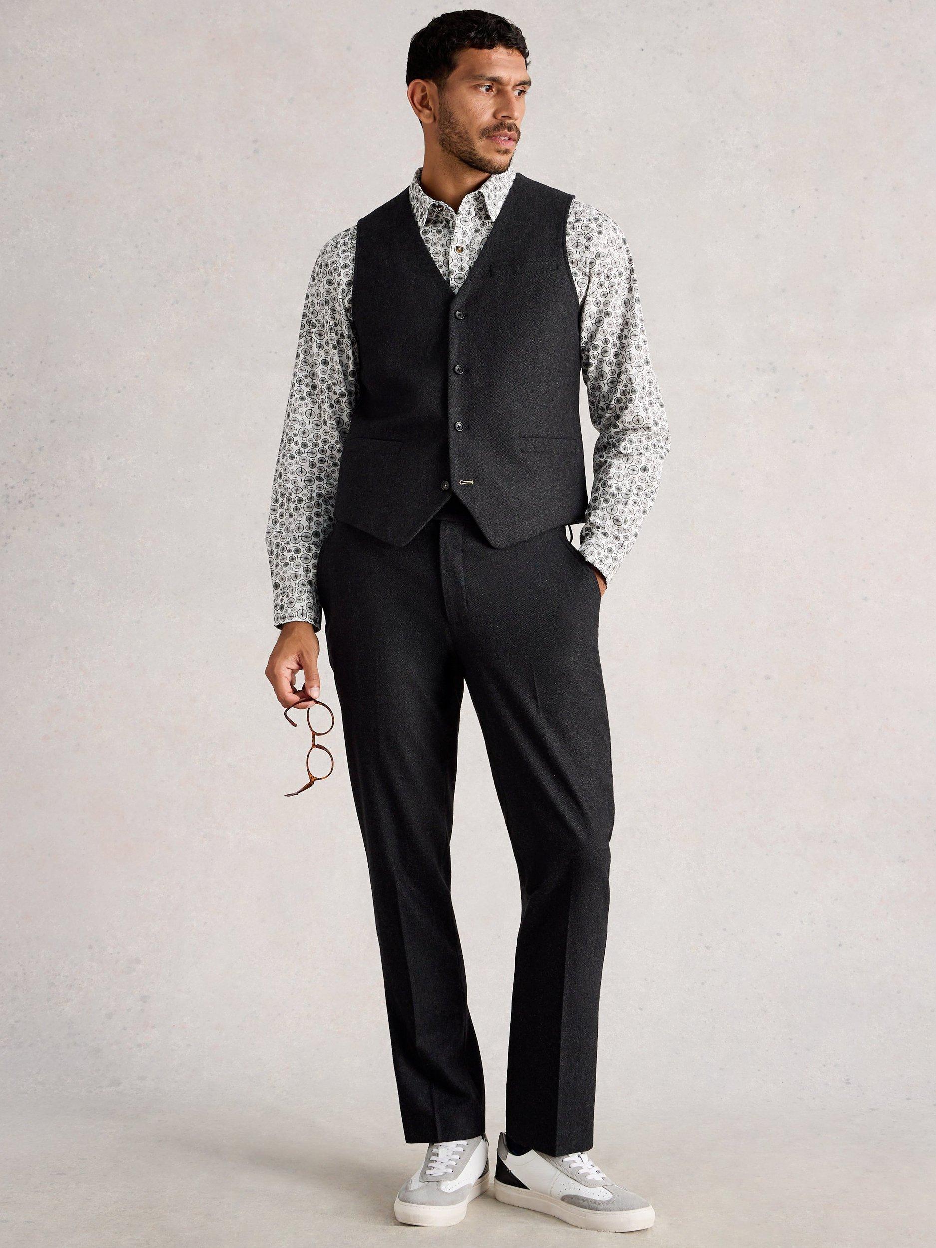 Product image 1 of 6, which shows White Stuff Wool Waistcoat, Charcoal Grey, 38R