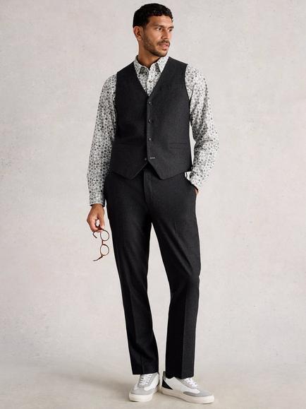 White Stuff Wool Waistcoat, Charcoal Grey, Charcoal Grey