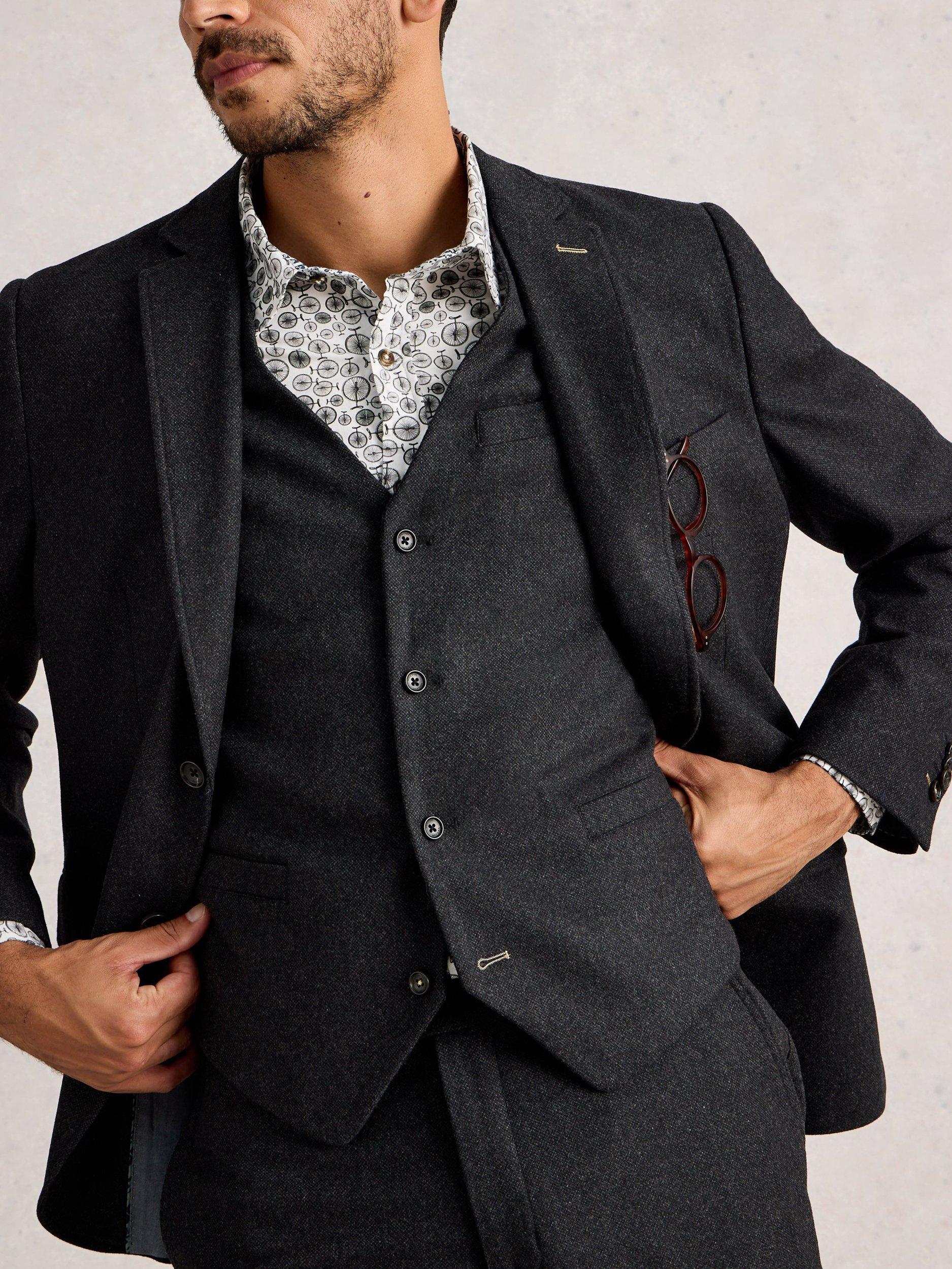 Product image 3 of 6, which shows White Stuff Wool Waistcoat, Charcoal Grey, 38R