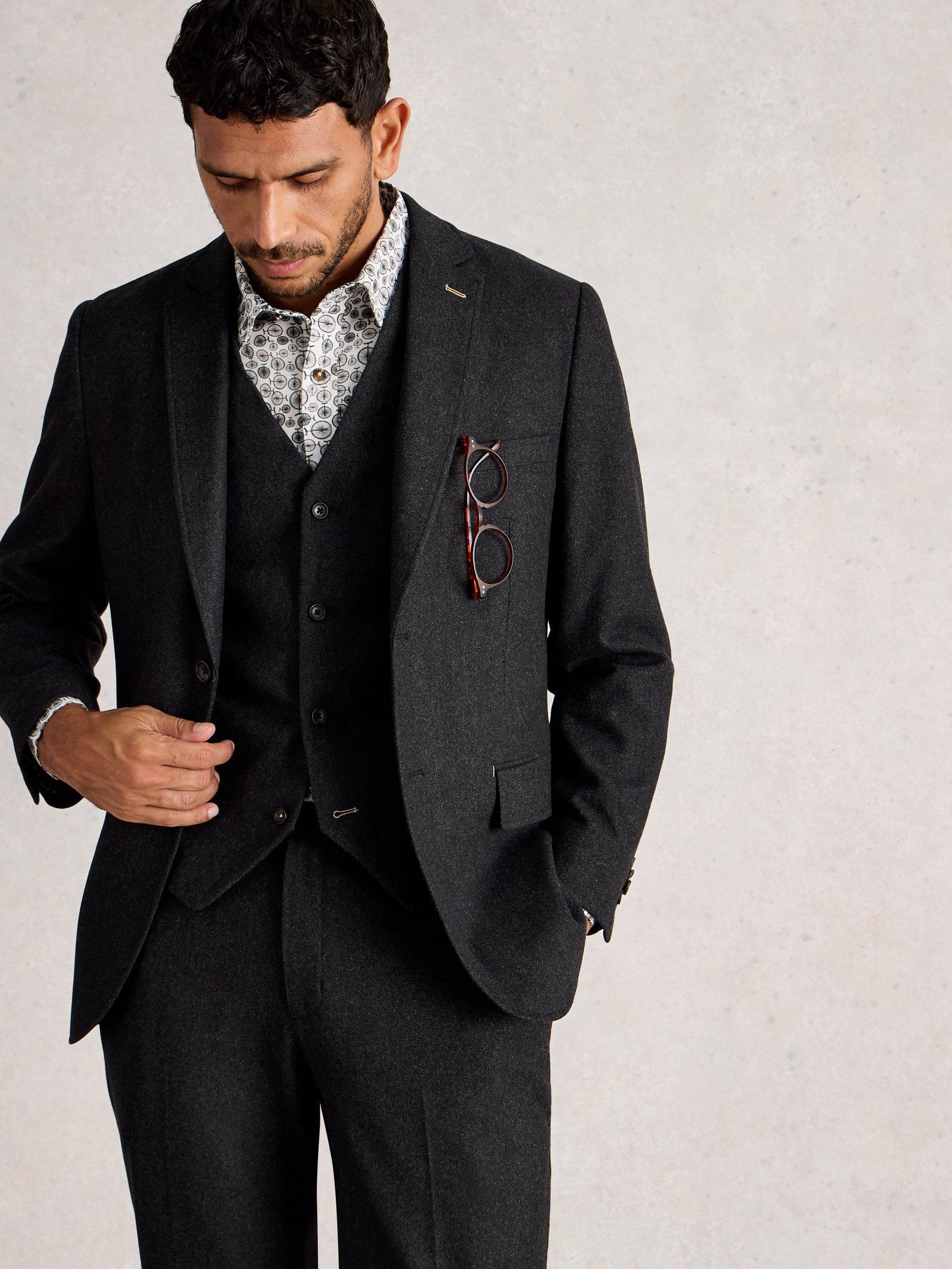 Product image 4 of 6, which shows White Stuff Wool Waistcoat, Charcoal Grey, 38R