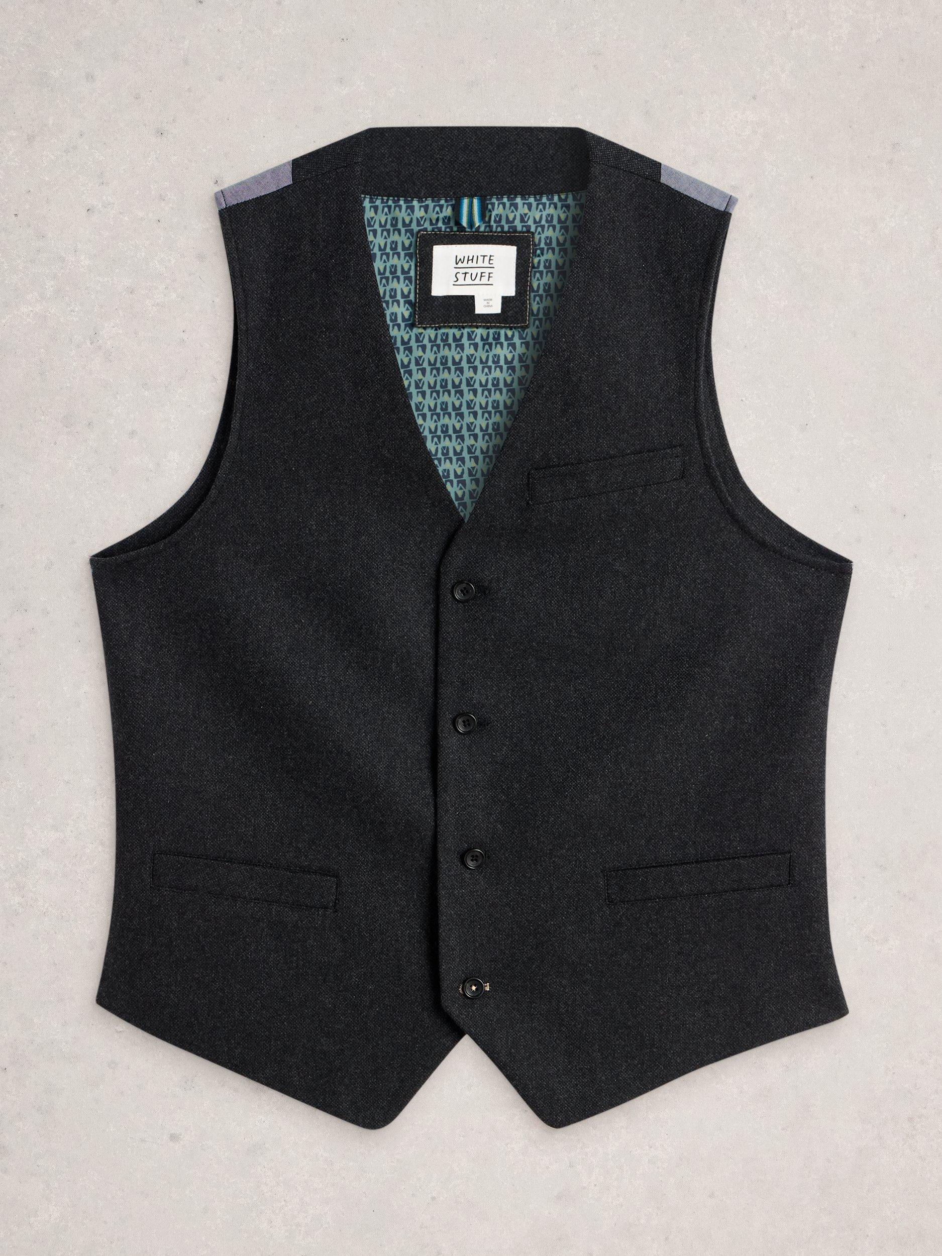 Product image 5 of 6, which shows White Stuff Wool Waistcoat, Charcoal Grey, 38R