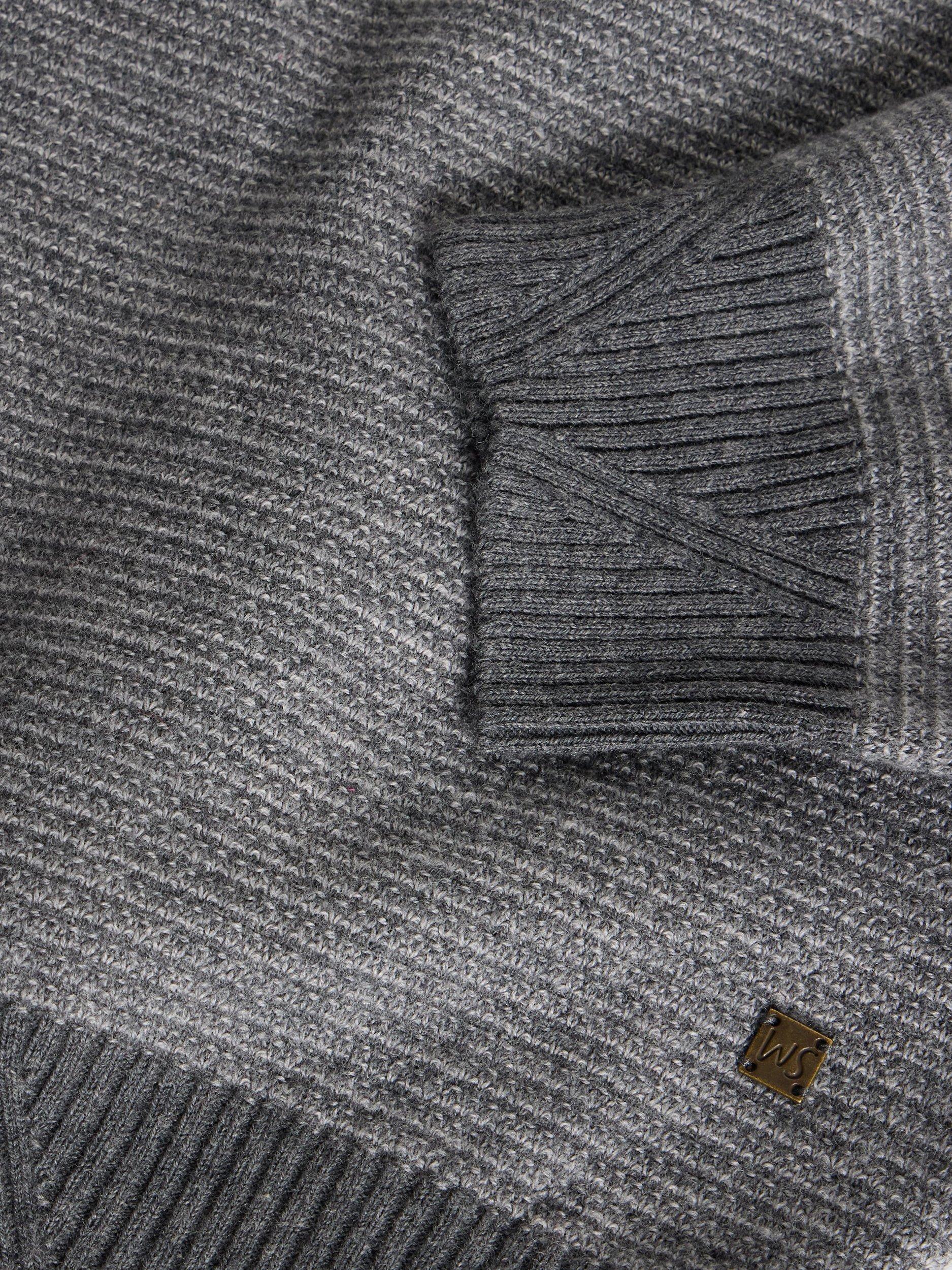 Product image 6 of 6, which shows White Stuff Newport Half Zip Merino Wool Cotton Blend Jumper, Grey, L