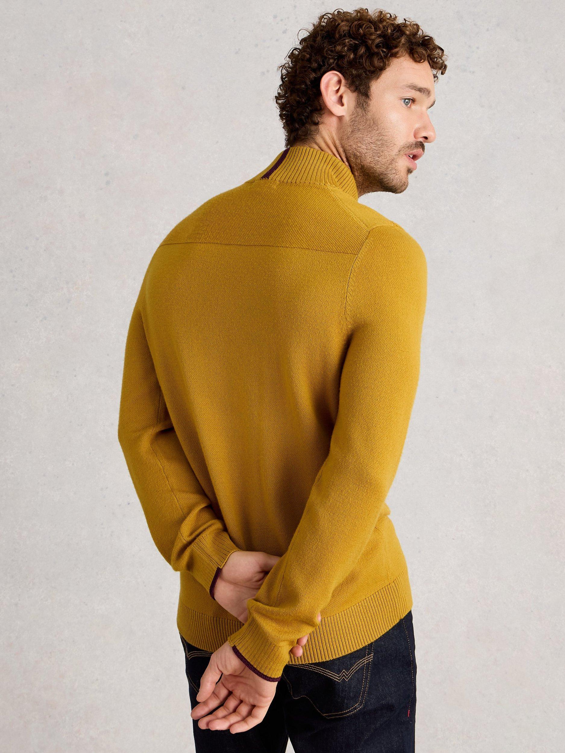 Product image 2 of 6, which shows White Stuff Newport Half Zip Merino Wool Jumper, Yellow, XXL Reg