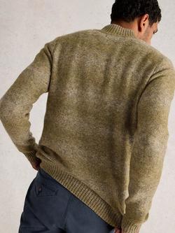 White Stuff Ombre Neck Jumper, Mid Green - view 2, Mid Green