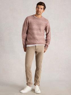 White Stuff Linen & Wool Blend Ombre Knit Jumper, Mid Pink, Mid Pink
