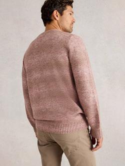 White Stuff Linen & Wool Blend Ombre Knit Jumper, Mid Pink - view 2, Mid Pink