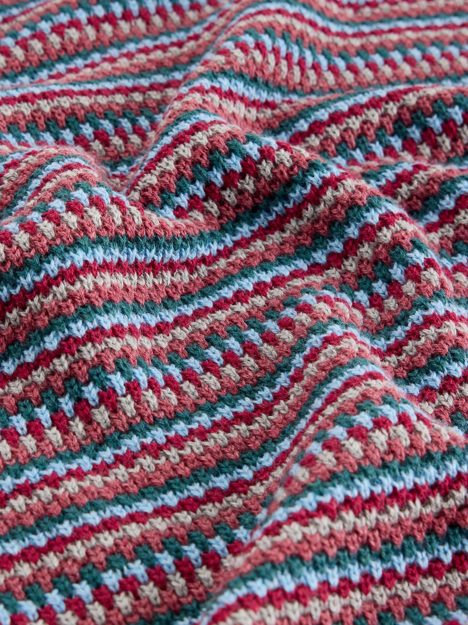 Product image 6 of 6, which shows White Stuff Textured Stripe Cotton Wool Blend Jumper, Pink/Multi, S