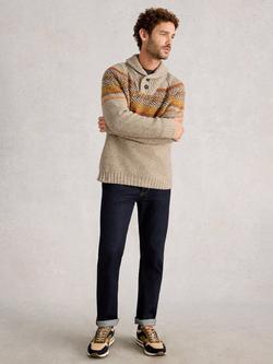 White Stuff York Stripe Collar Jumper, Natural/Multi