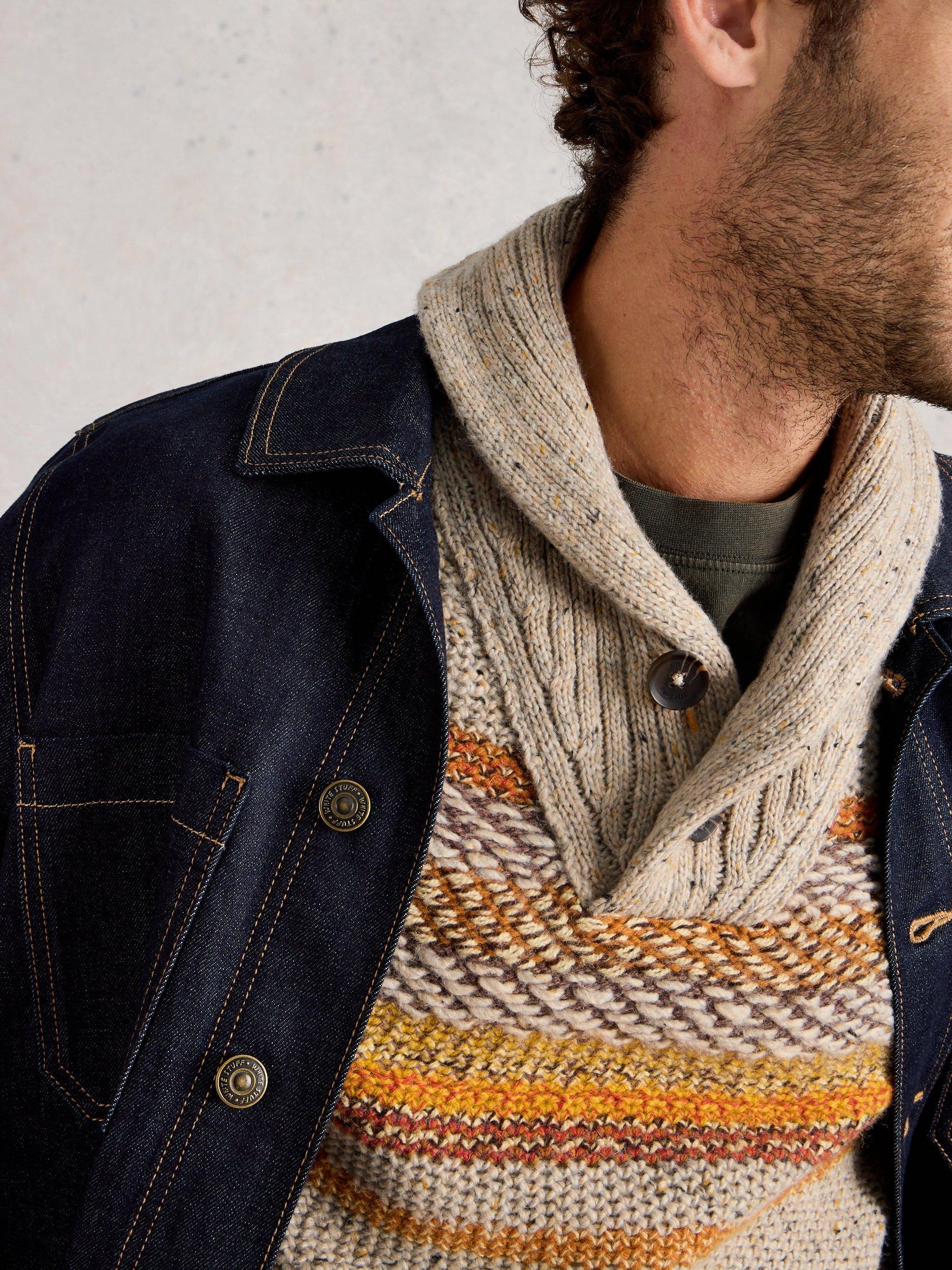 Product image 3 of 6, which shows White Stuff York Stripe Collar Jumper, Natural/Multi, S