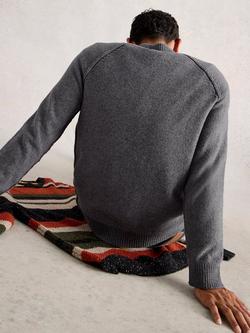 White Stuff Milton Wool Blend Crew Neck Jumper - view 2, Charc Grey