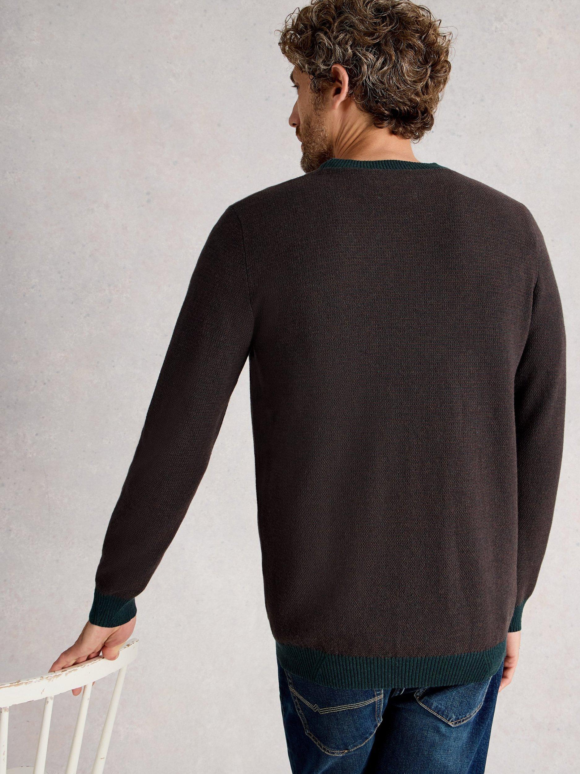 Product image 2 of 6, which shows White Stuff Newport Merino Cotton Blend Crew Jumper, Green/Multi, S