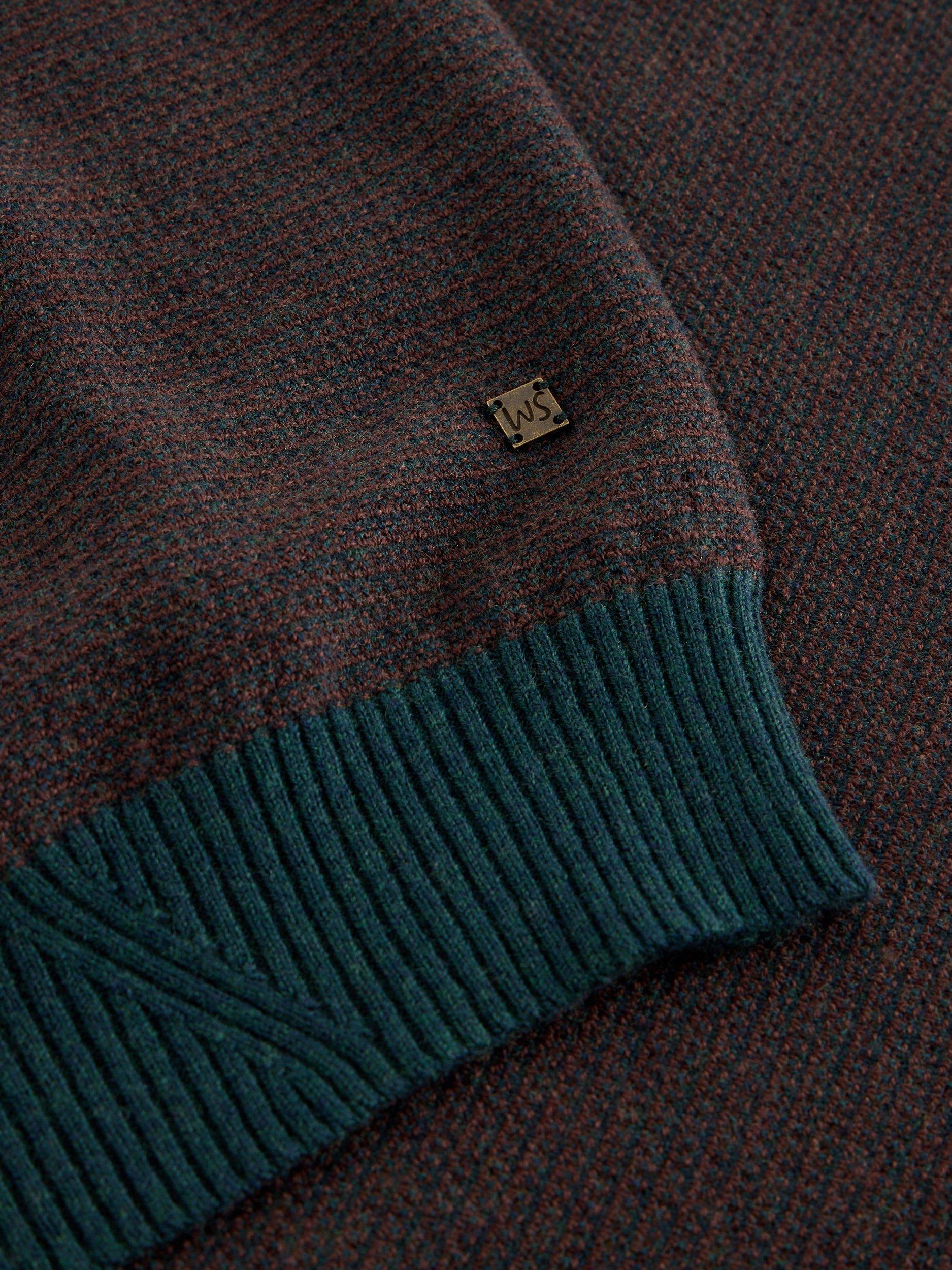 Product image 6 of 6, which shows White Stuff Newport Merino Cotton Blend Crew Jumper, Green/Multi, S