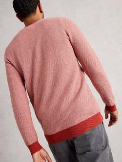 Reiss Newport Merino Wool Cotton Blend Jumper - view 2, Orange/Multi