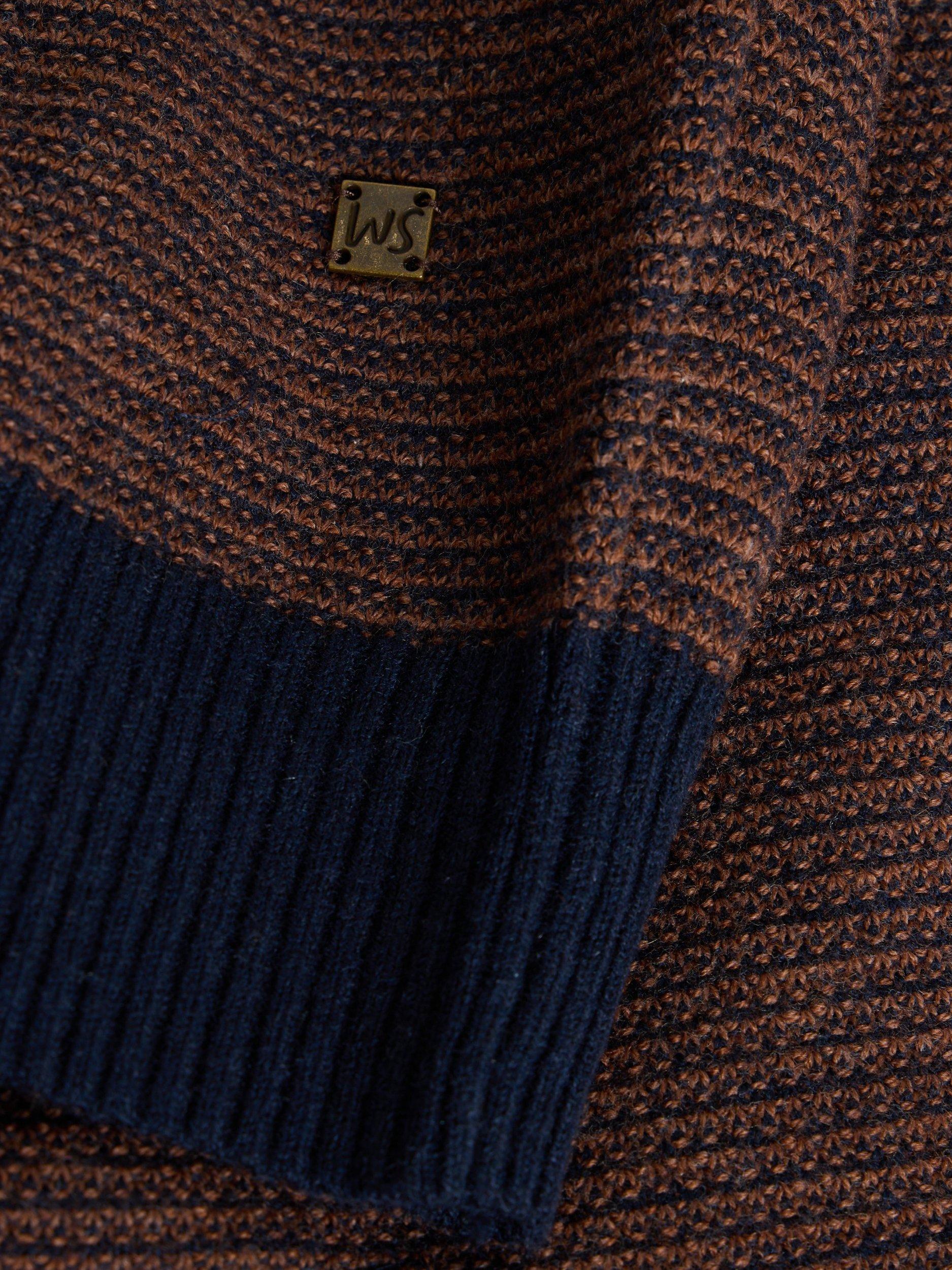 Product image 6 of 6, which shows White Stuff Newport Half Zip Merino Wool Cotton Blend Jumper, Brown, S