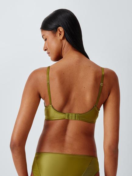 John Lewis Cameron Lace Padded Plunge Bra, Peatmoss - view 2, Peatmoss