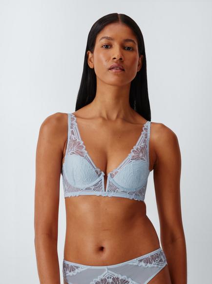 John Lewis Hallie High Apex Bra, Light Blue, Light Blue