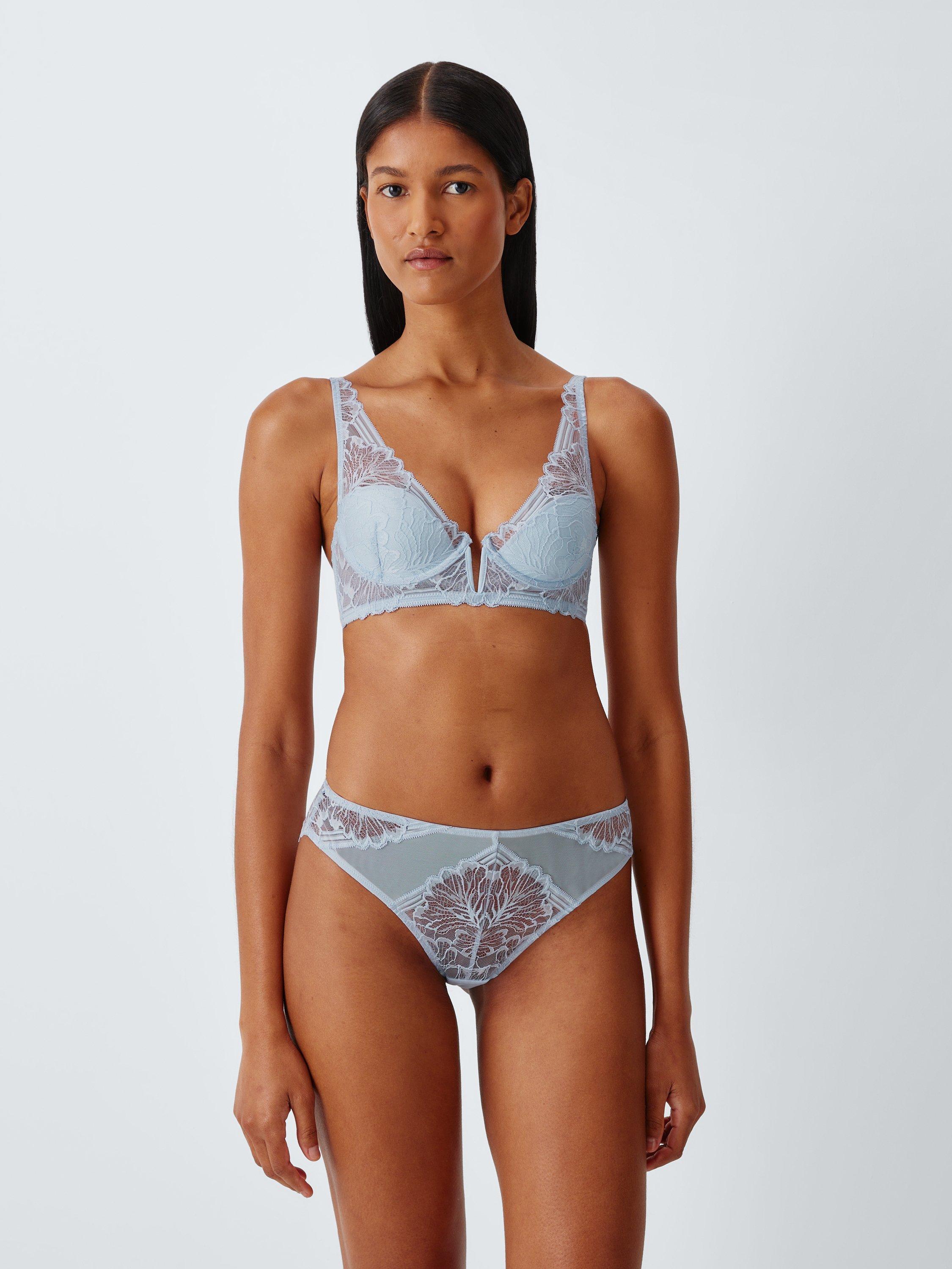 Product image 3 of 8, which shows John Lewis Hallie High Apex Underwired Bra, Light Blue, 30C