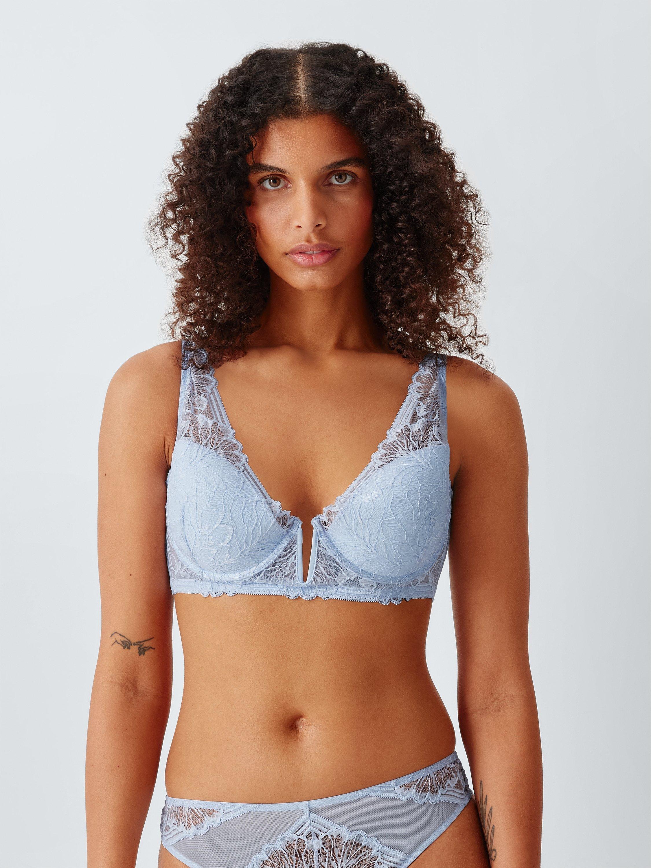 Product image 6 of 8, which shows John Lewis Hallie High Apex Underwired Bra, Light Blue, 30C