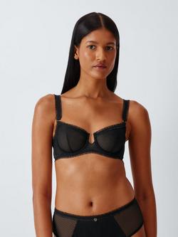 John Lewis Maddison Non-Padded Lace Balcony Bra, Black