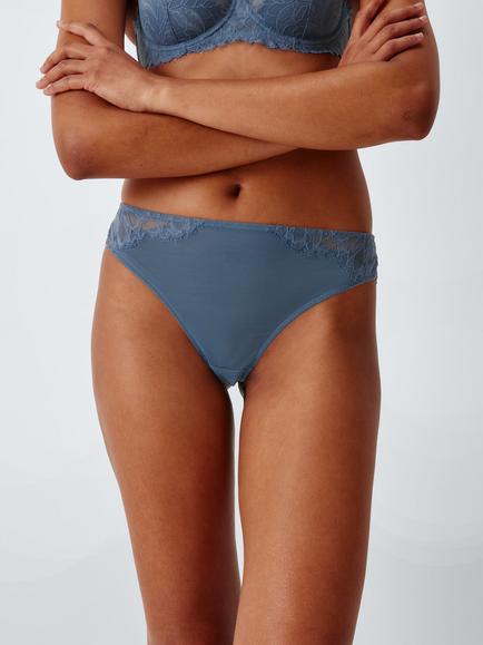 John Lewis Allegra Lace Knickers, China Blue, China Blue