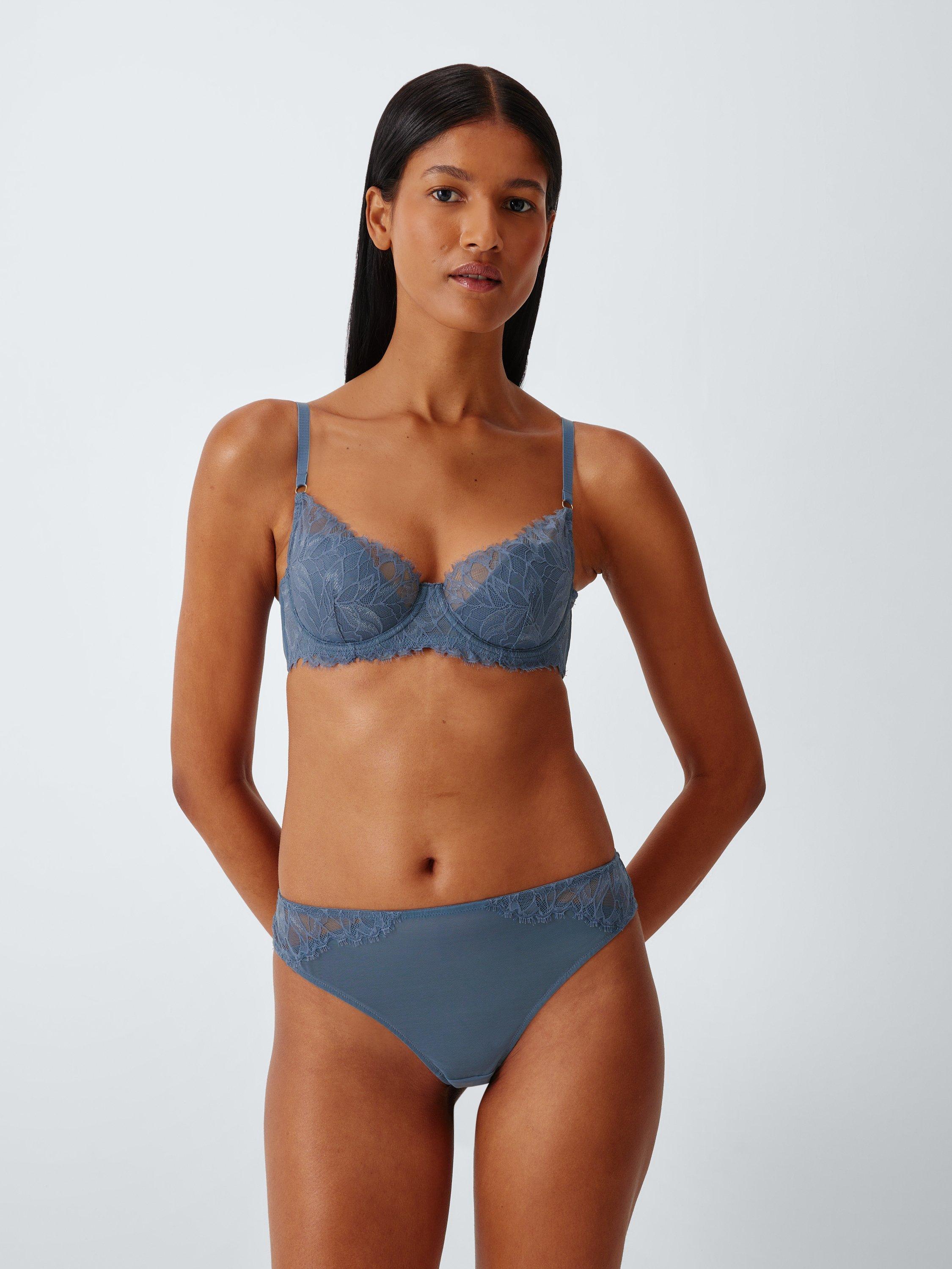 Product image 3 of 8, which shows John Lewis Allegra Lace Knickers, China Blue, 8