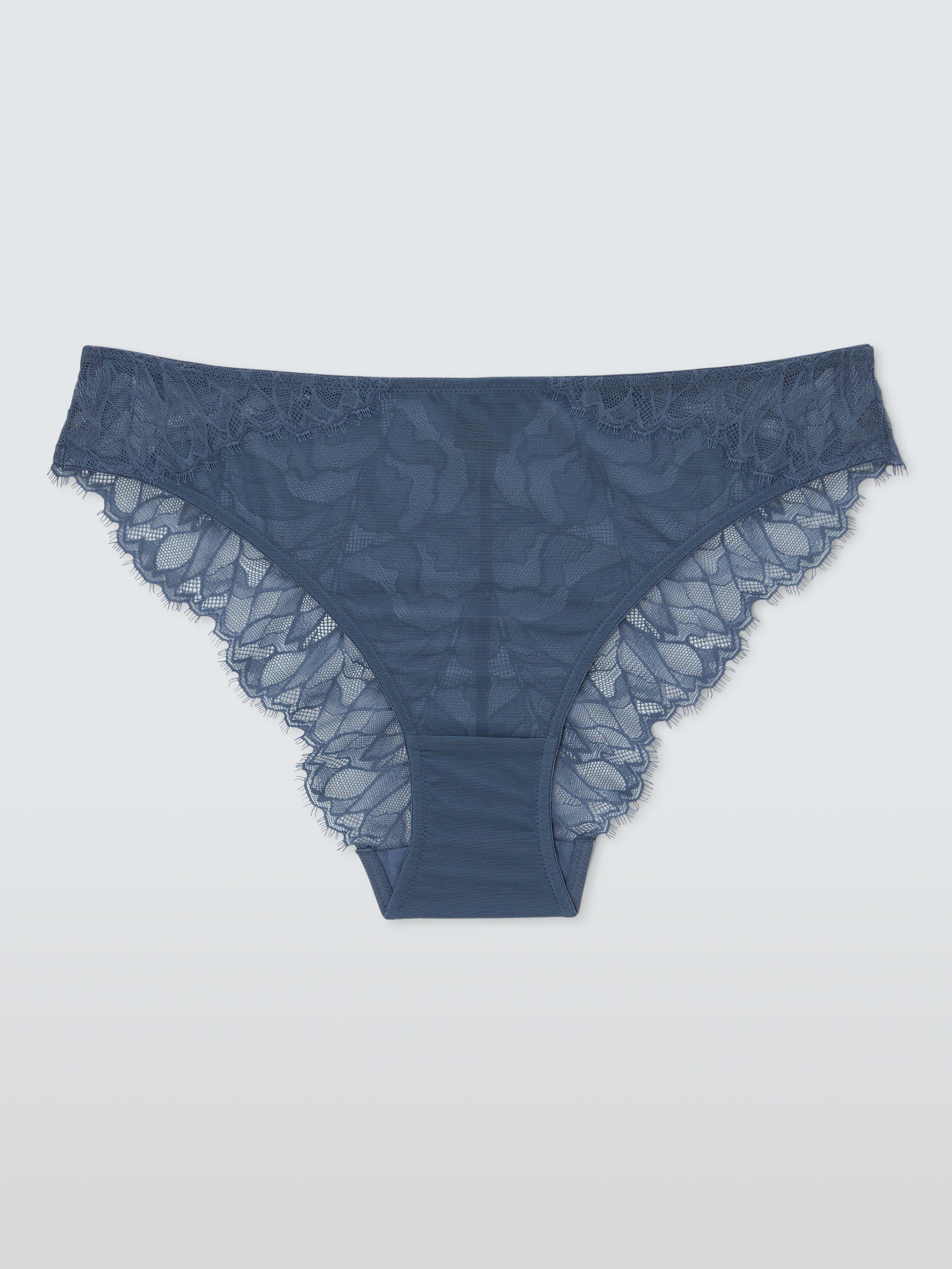 Product image 4 of 8, which shows John Lewis Allegra Lace Knickers, China Blue, 8
