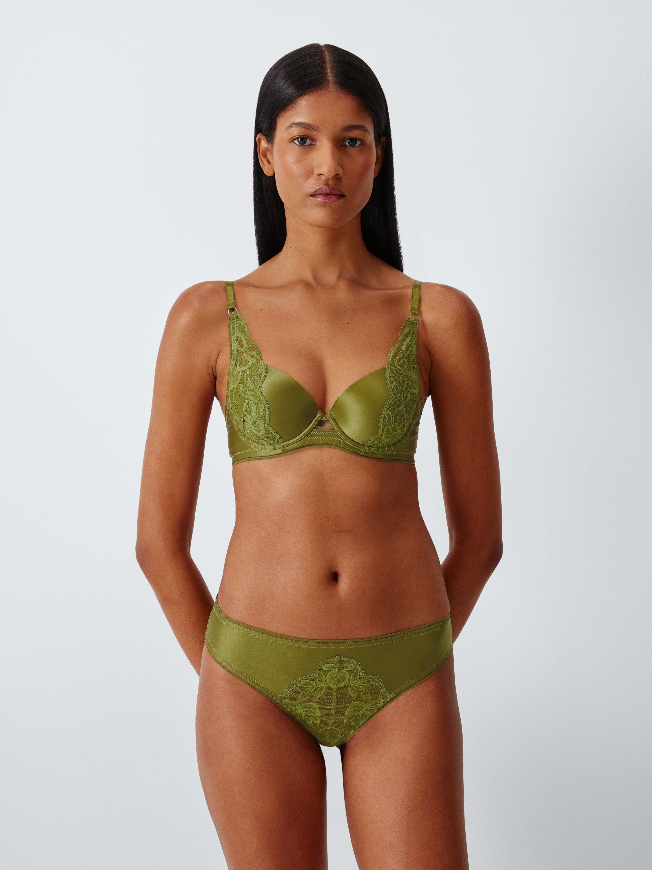 Product image 3 of 8, which shows John Lewis Cameron Lace Knickers, Peatmoss, 8