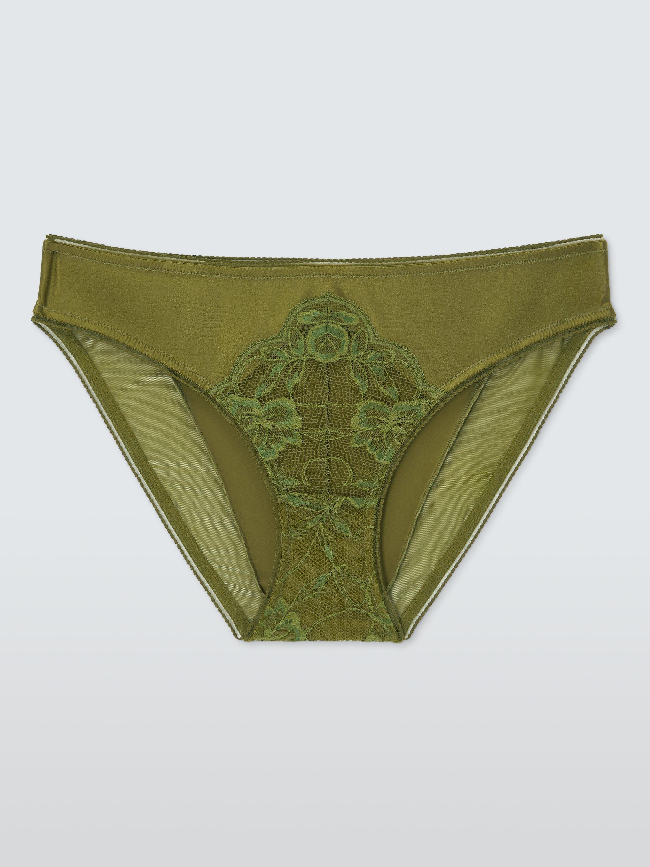Product image 4 of 8, which shows John Lewis Cameron Lace Knickers, Peatmoss, 8