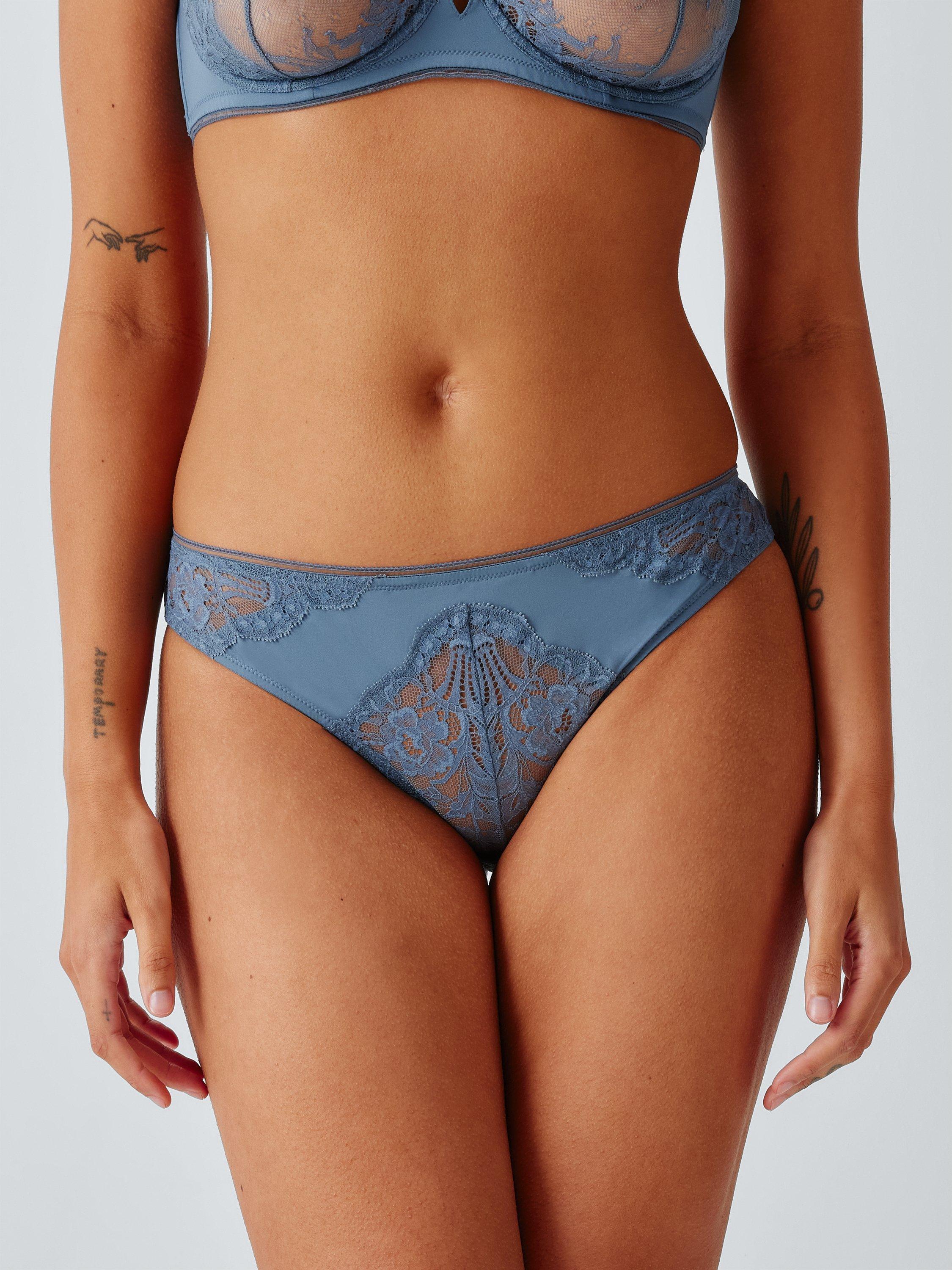 Product image 6 of 8, which shows John Lewis Camilla Lace Knickers, China Blue, 8