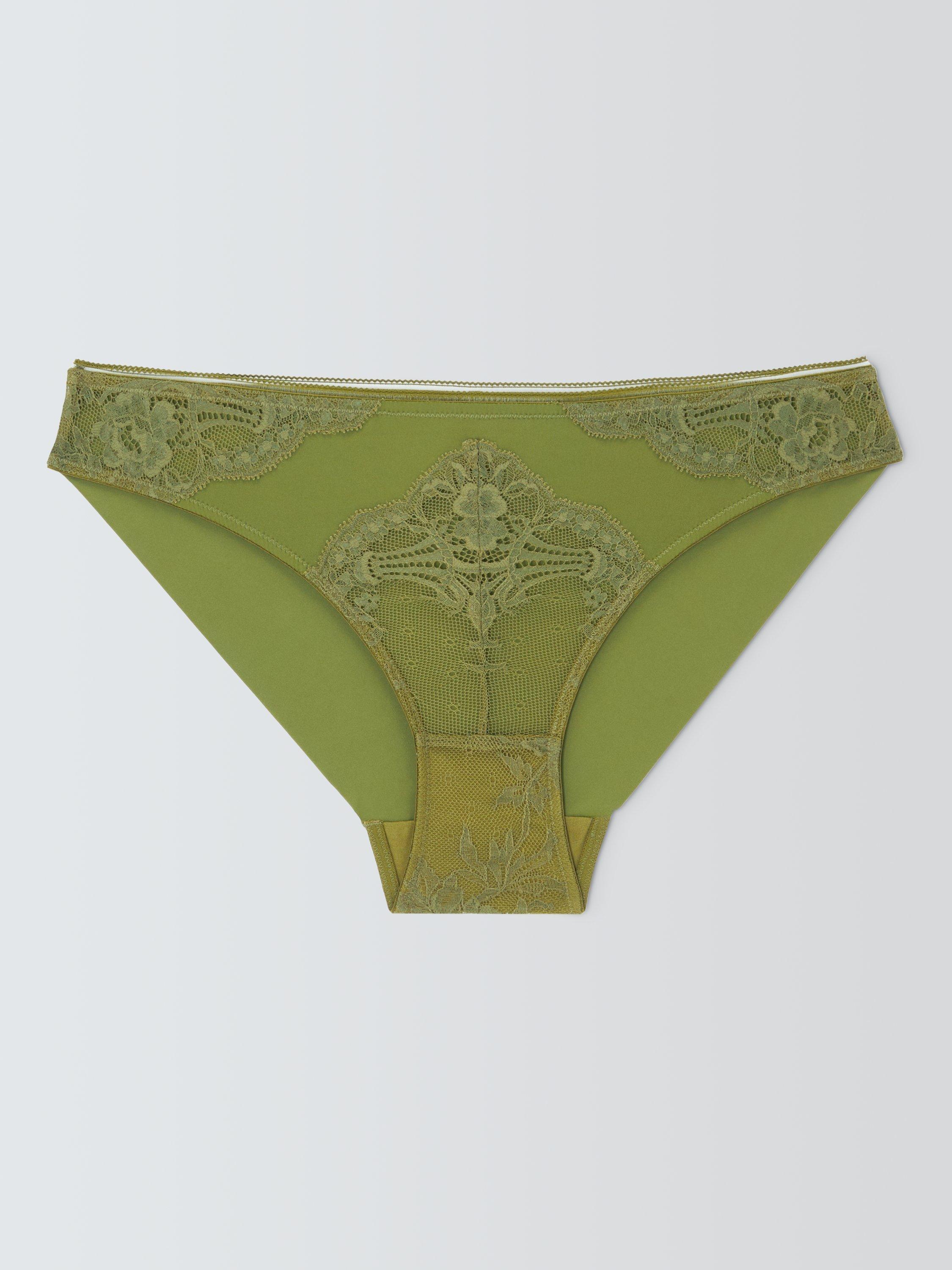 Product image 4 of 8, which shows John Lewis Camilla Lace Detail Knickers , Peatmoss, 8