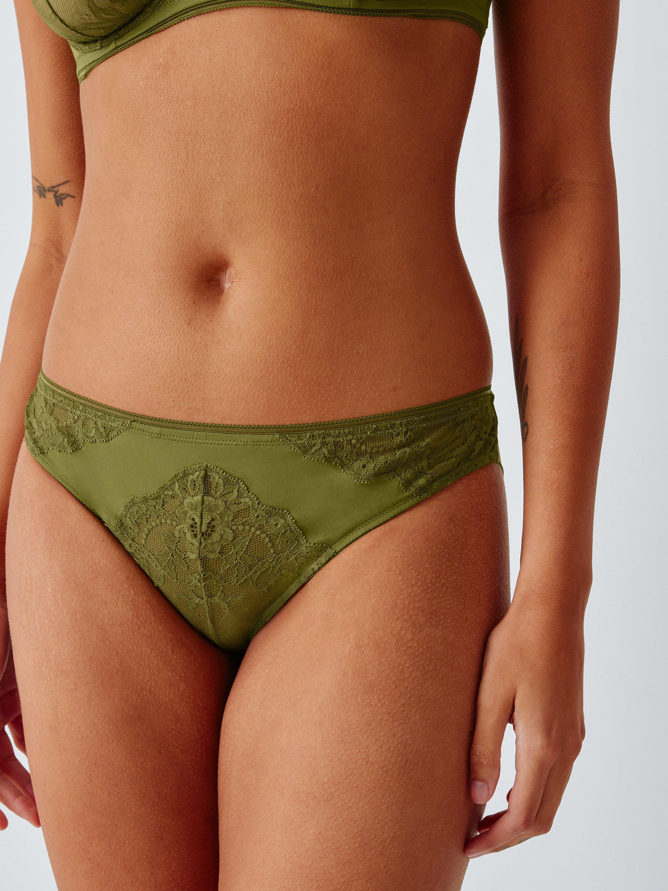 Product image 8 of 8, which shows John Lewis Camilla Lace Detail Knickers , Peatmoss, 8