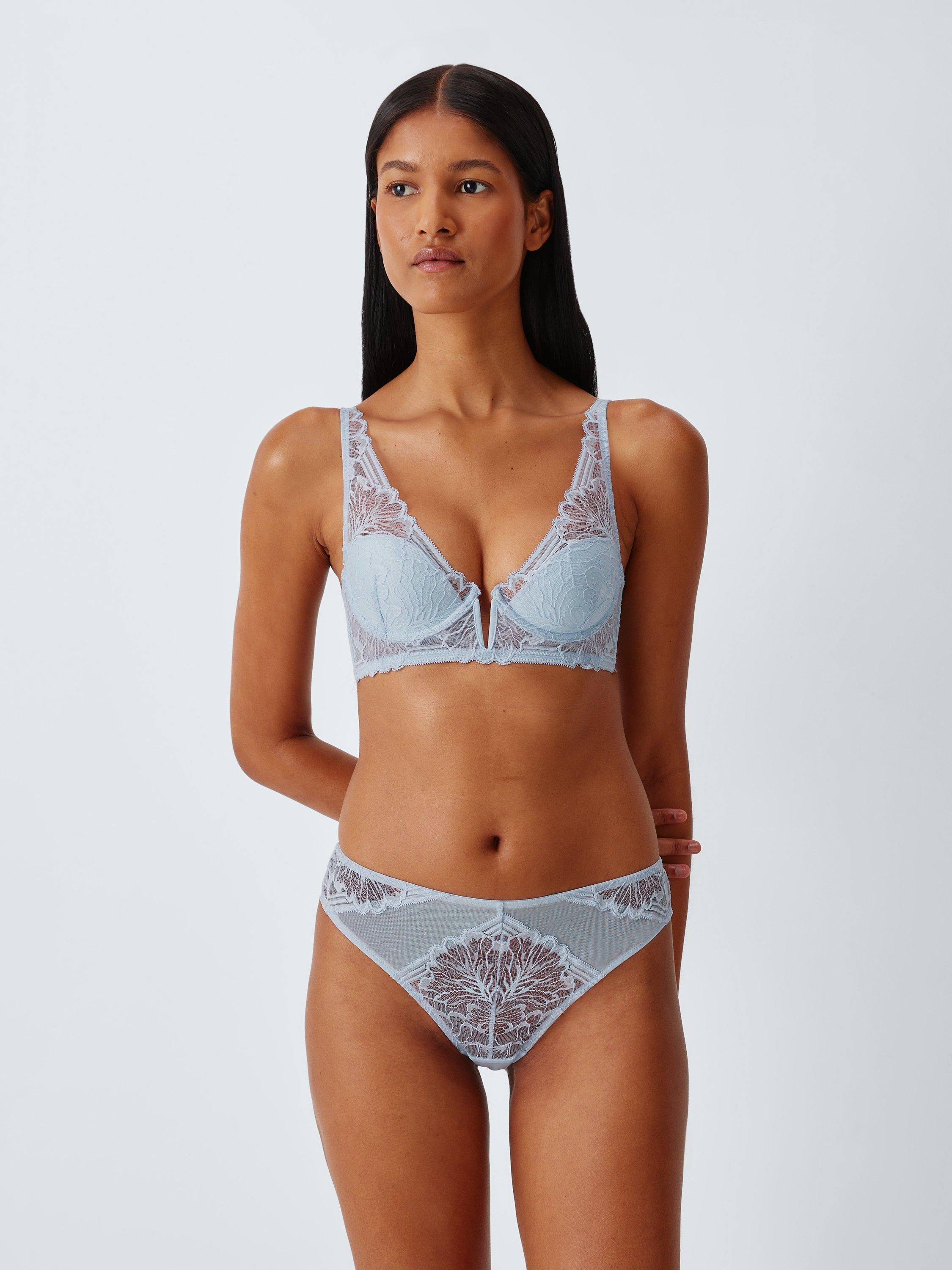 Product image 3 of 8, which shows John Lewis Hallie Brazilian Knickers, Light Blue, 8