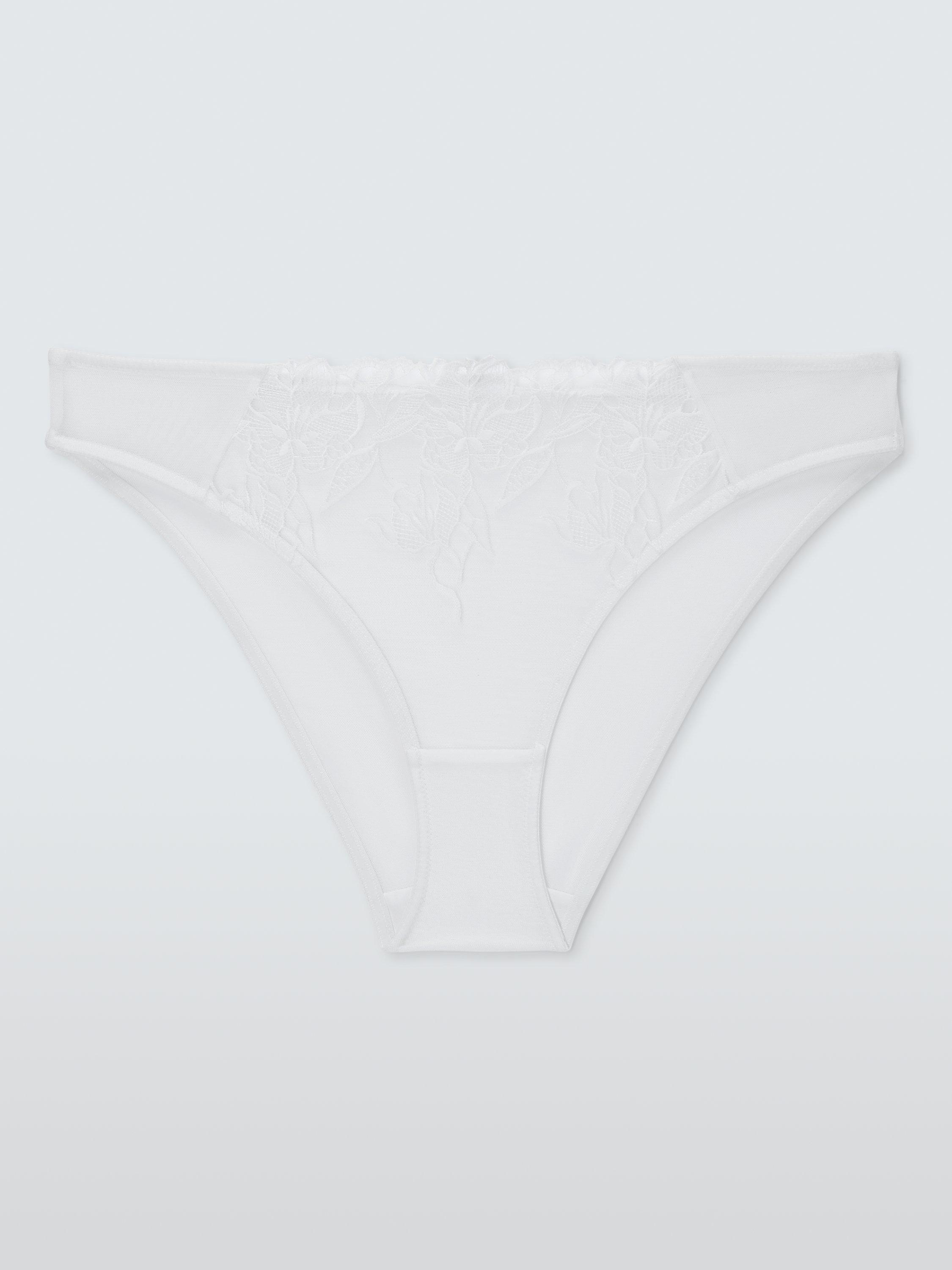 Product image 4 of 8, which shows John Lewis Izzie Broderie Bikini Knickers, White, 8