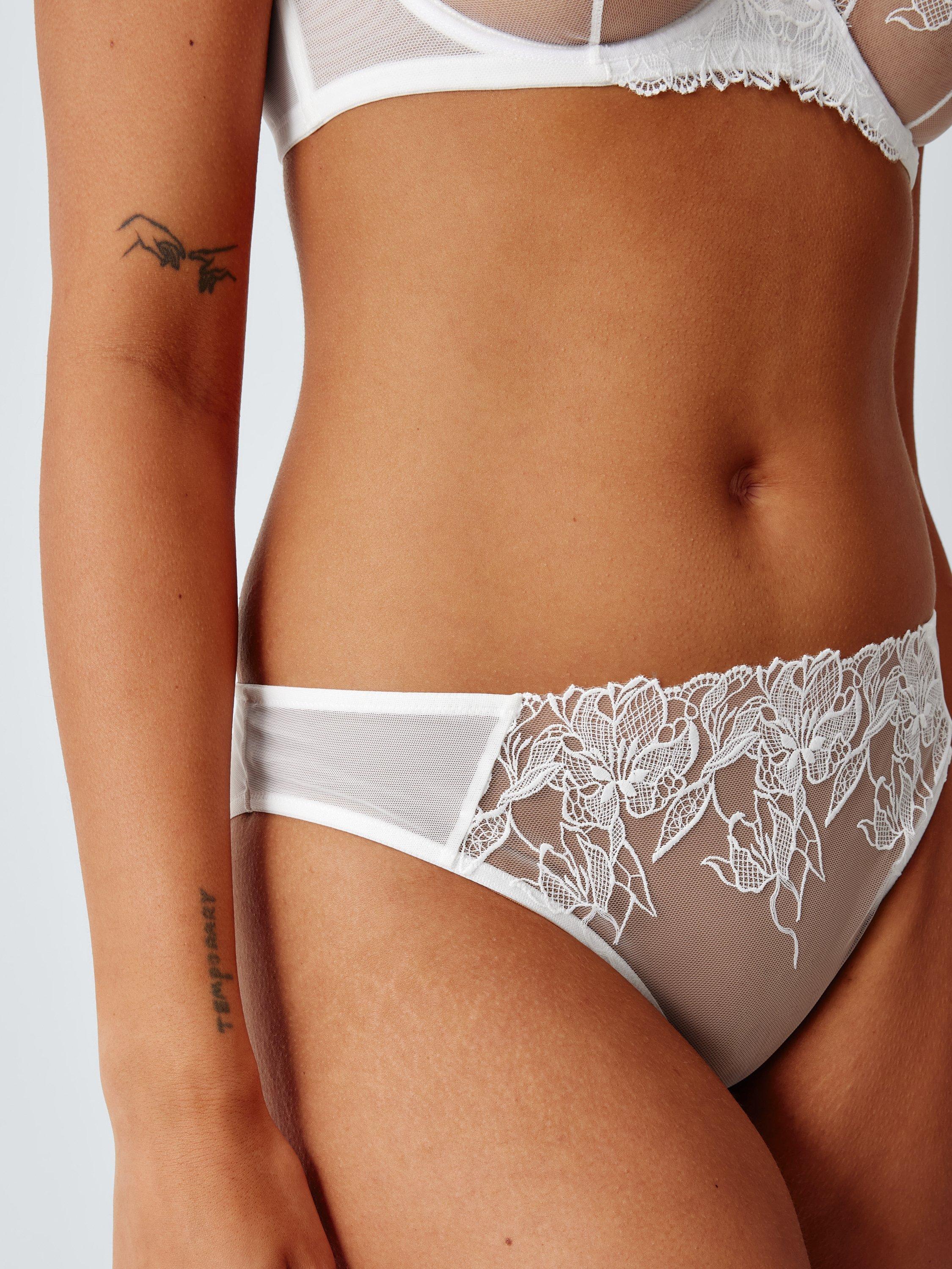Product image 8 of 8, which shows John Lewis Izzie Broderie Bikini Knickers, White, 8