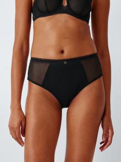 John Lewis Maddison Lace High Waist Knickers, Black, Black