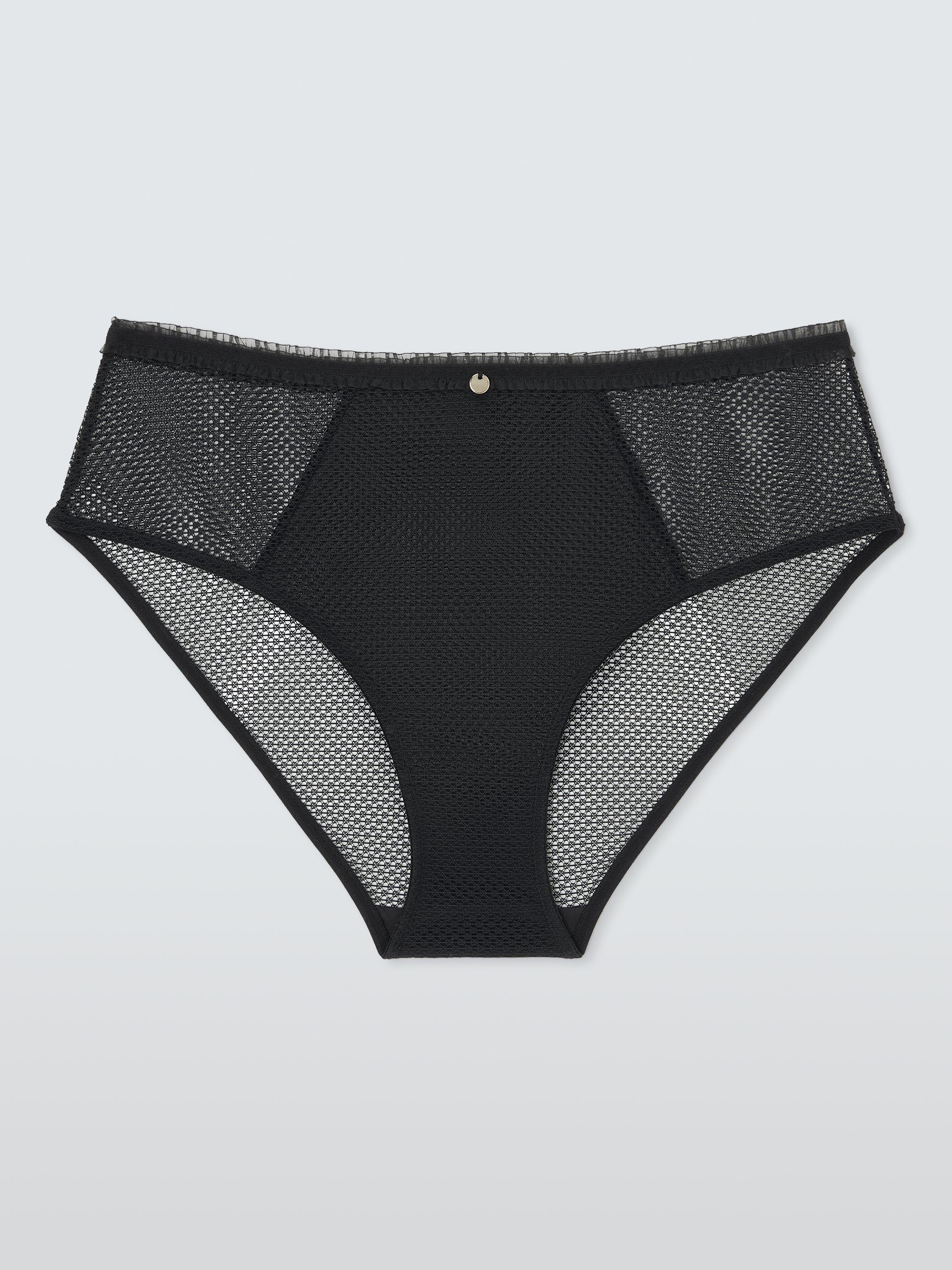Product image 4 of 8, which shows John Lewis Maddison Lace High Waist Knickers, Black, 8