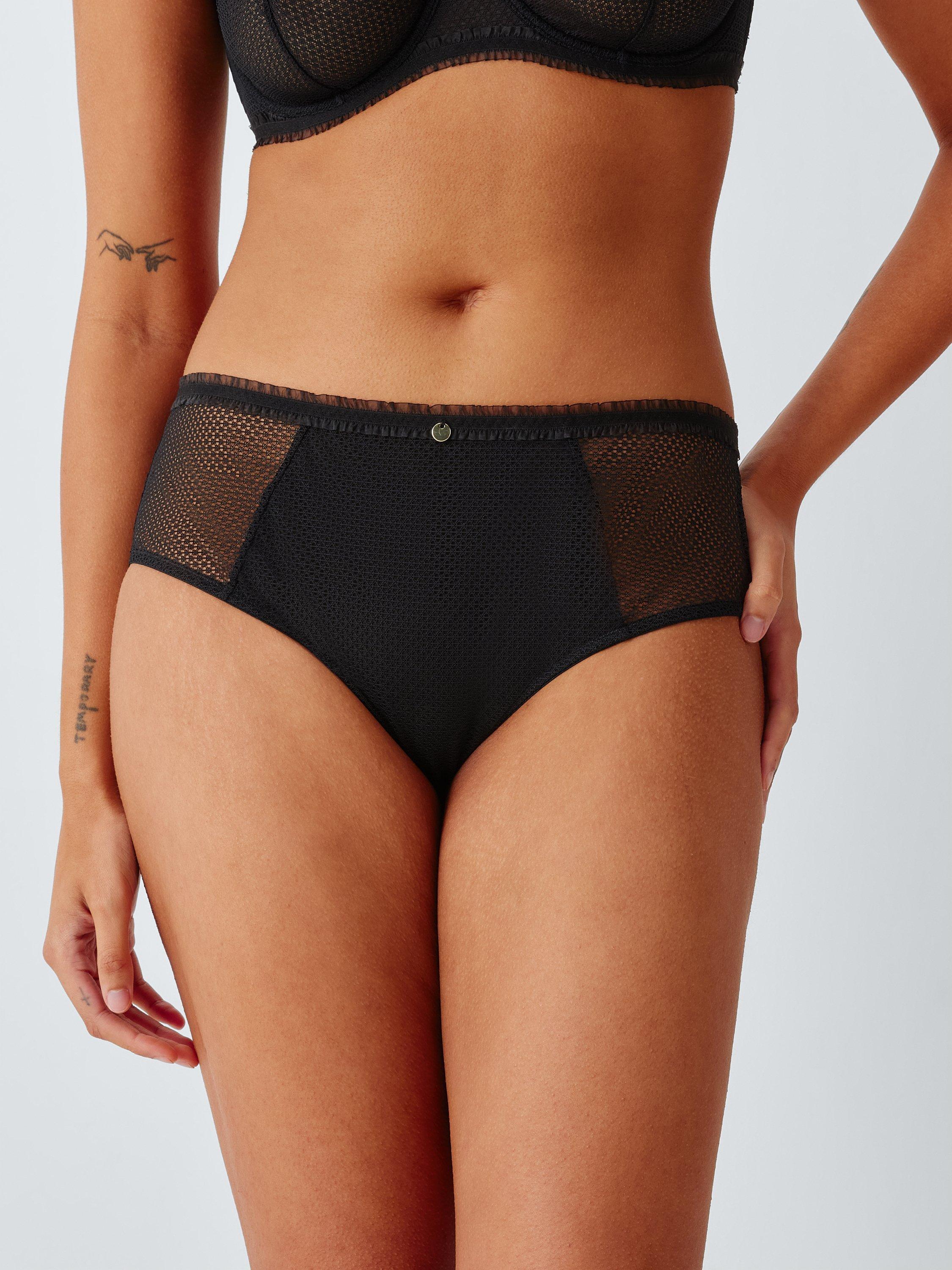 Product image 6 of 8, which shows John Lewis Maddison Lace High Waist Knickers, Black, 8