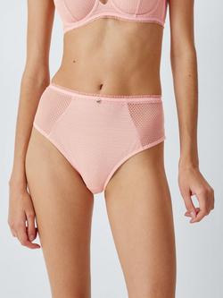 John Lewis Maddison Lace High Waist Knickers, Light Pink, Light Pink