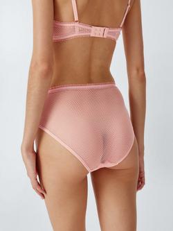 John Lewis Maddison Lace High Waist Knickers, Light Pink - view 2, Light Pink