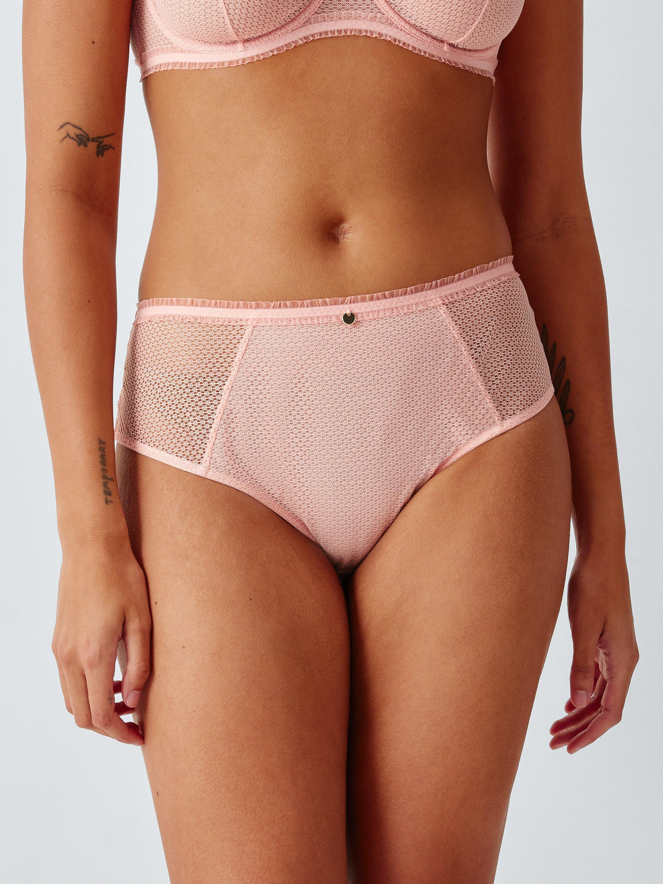 Product image 6 of 8, which shows John Lewis Maddison Lace High Waist Knickers, Light Pink, 8