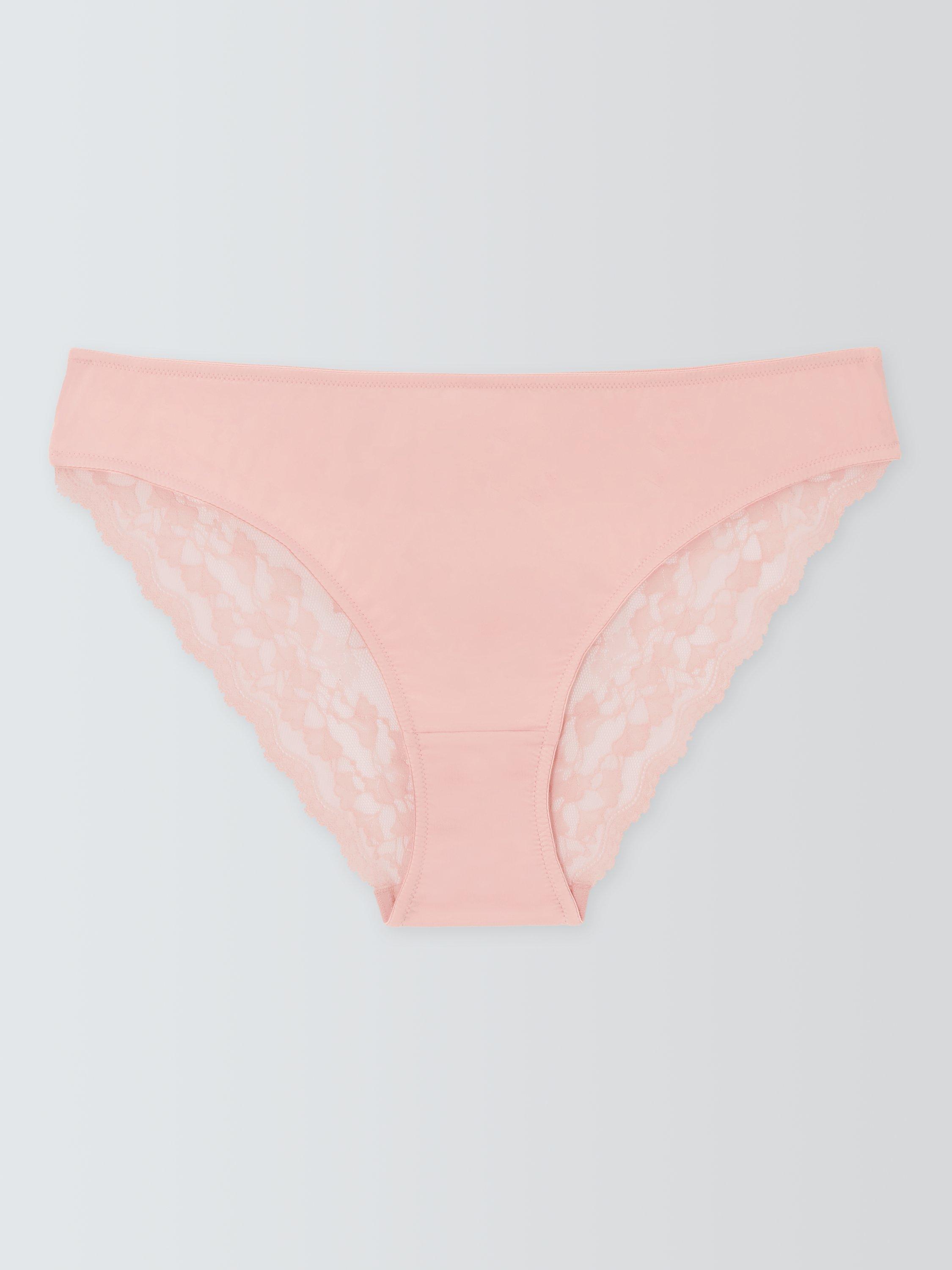 Product image 4 of 8, which shows John Lewis Olivia Lace Knickers, Light Pink, 8
