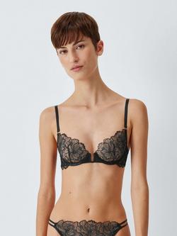 John Lewis Raven Lace Non Padded Bra, Black, Black