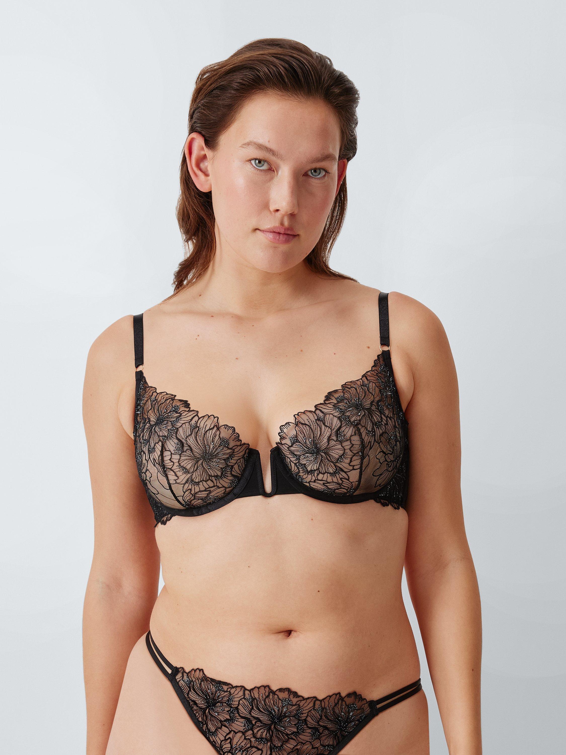Product image 6 of 8, which shows John Lewis Raven Lace Non Padded Bra, Black, 30B